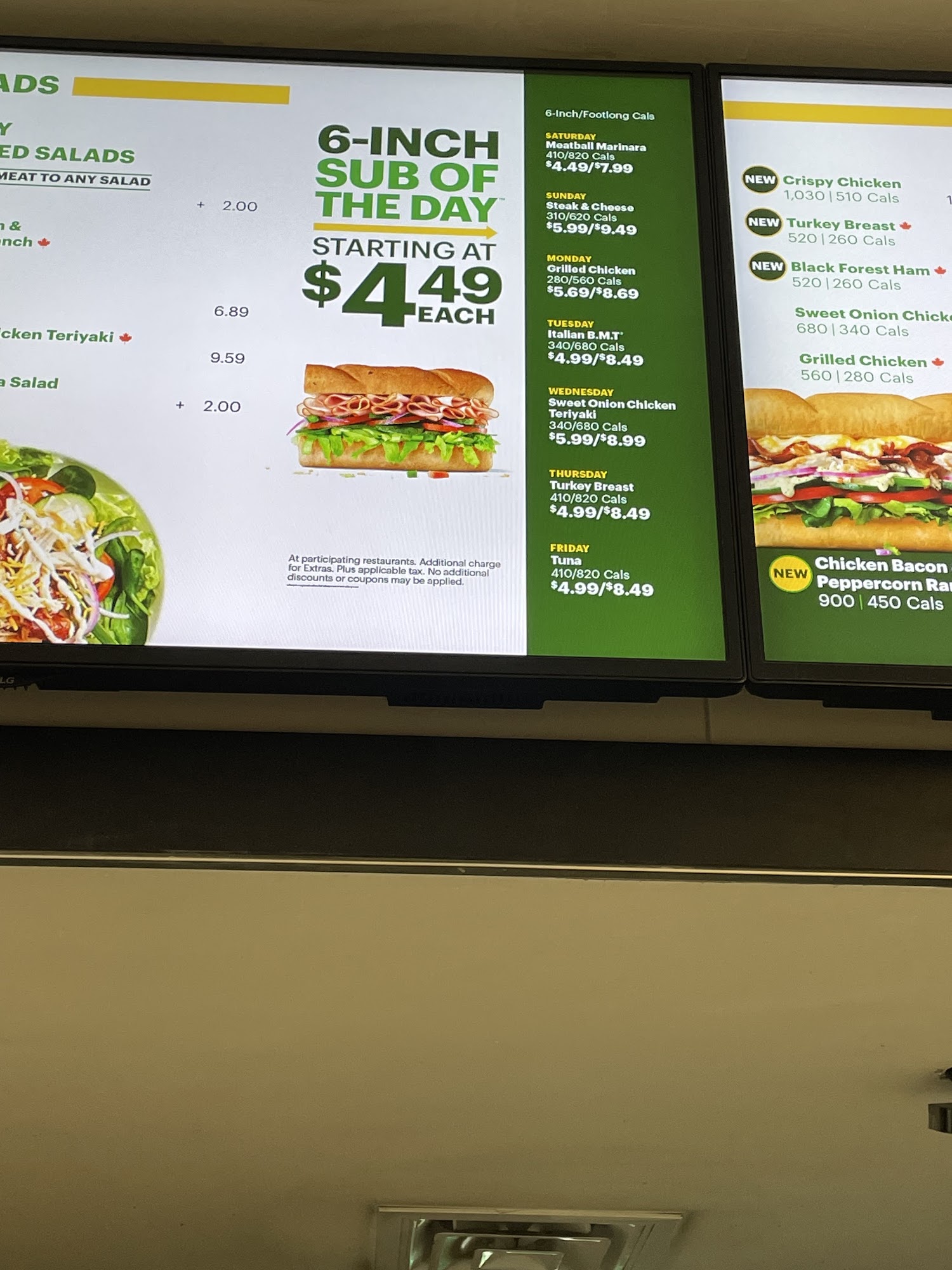 Subway Menu