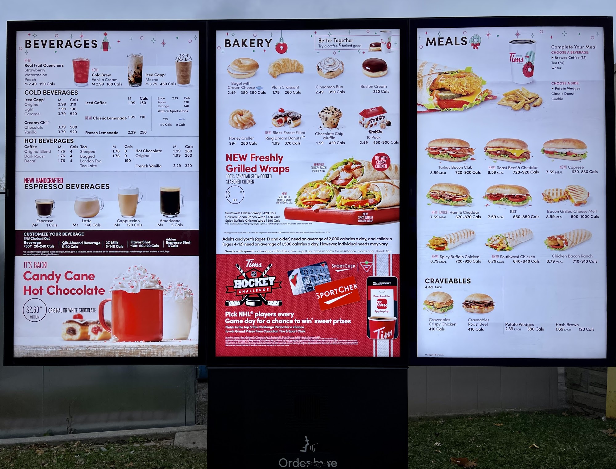 Tim Hortons Menu