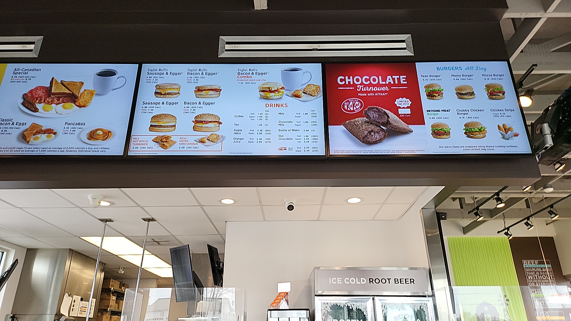 A&W Canada Menu