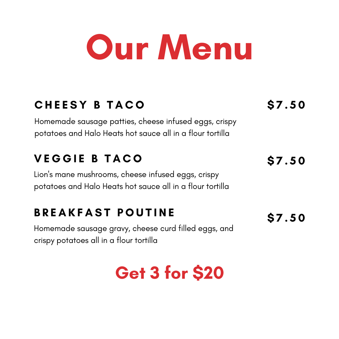 The Early Bird Cantina Menu