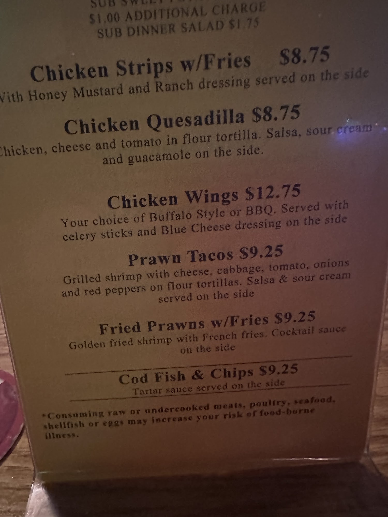 Roszaks Fish House Menu