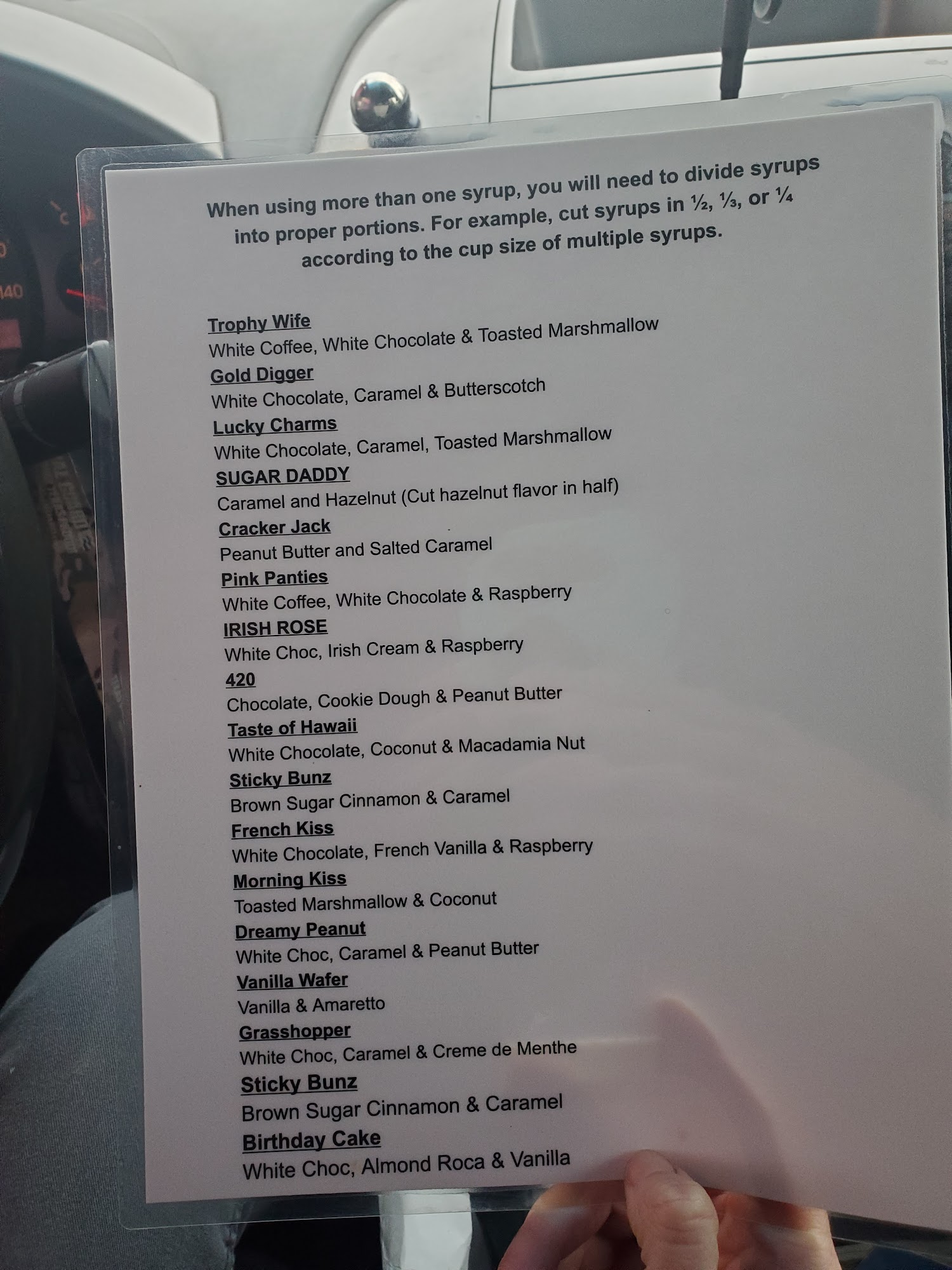 SLINGSHOTZ ESPRESSO BIKINI Menu