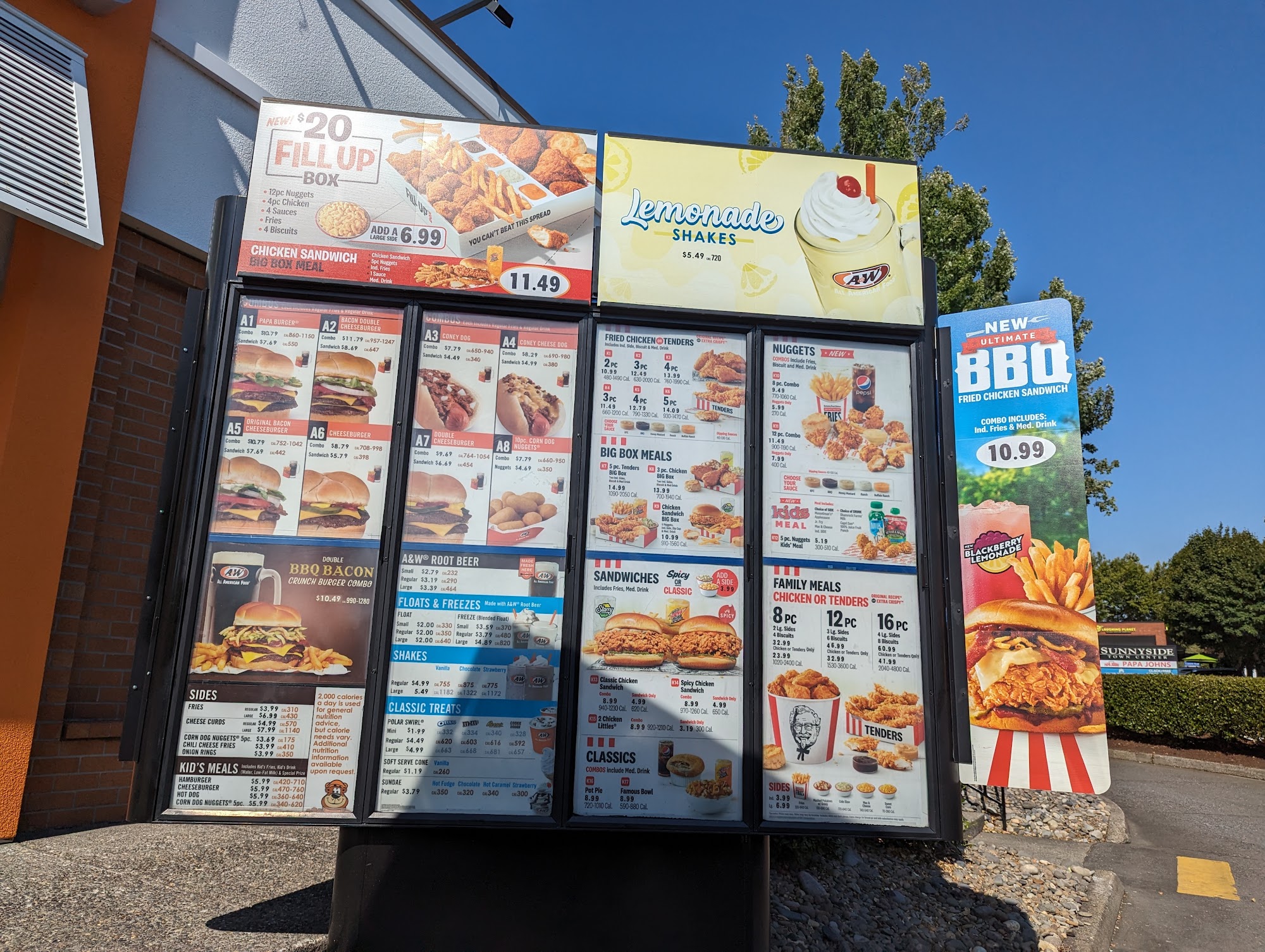A&W Restaurant Menu