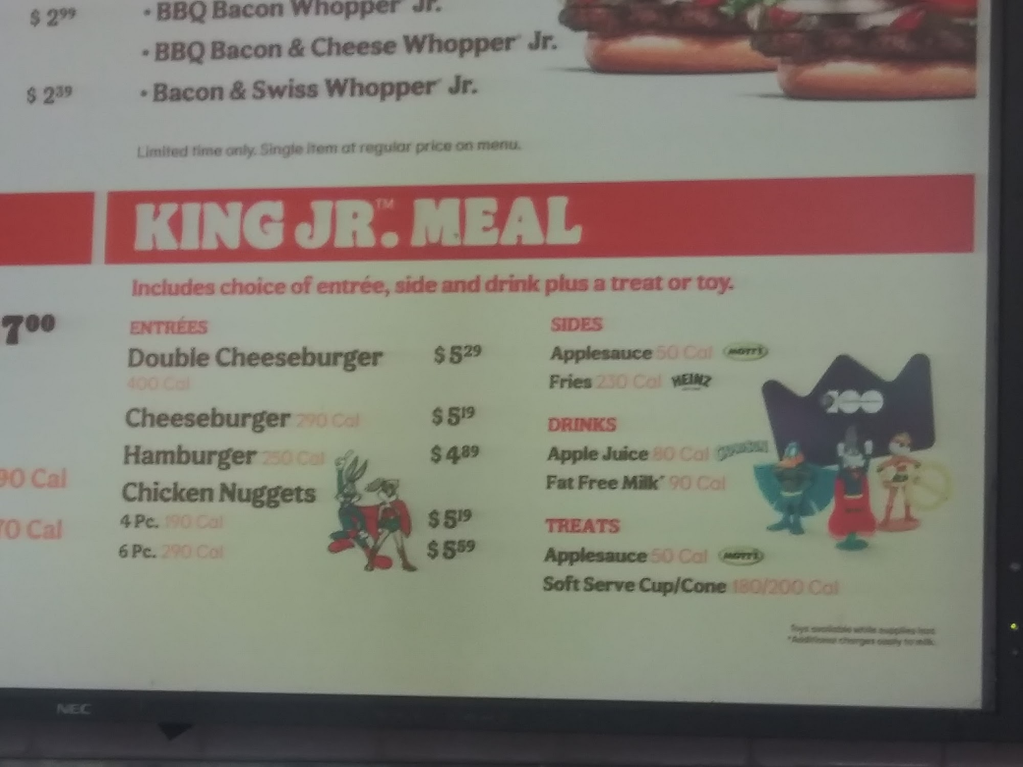 Burger King Menu