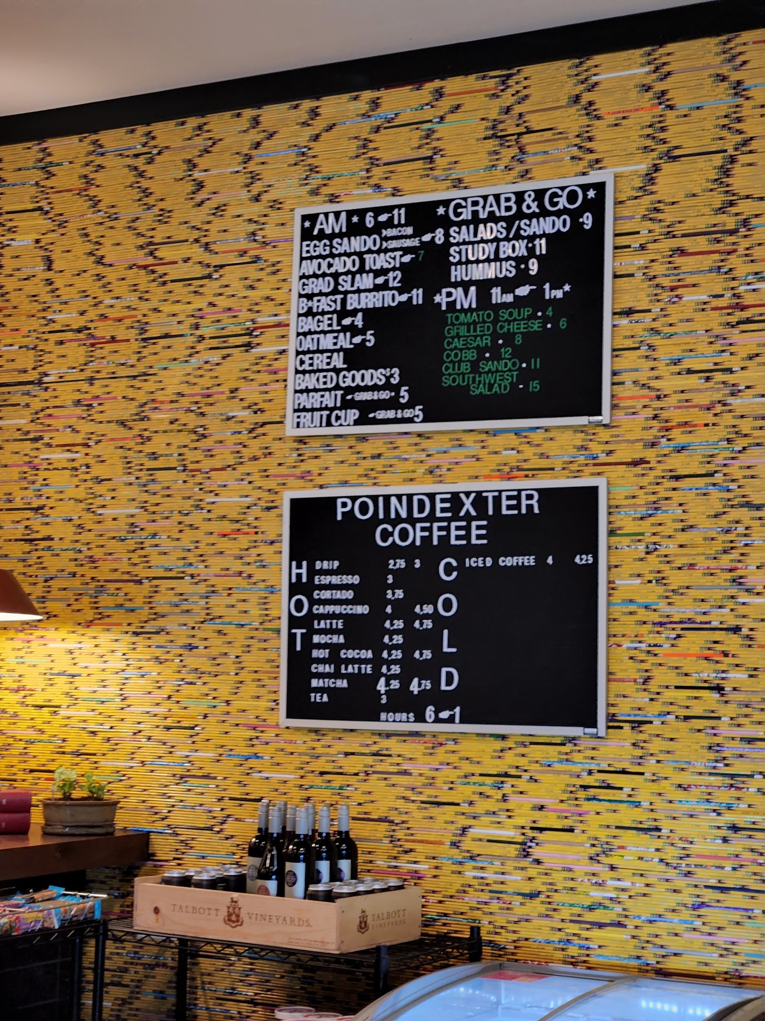 Poindexter Coffee Menu