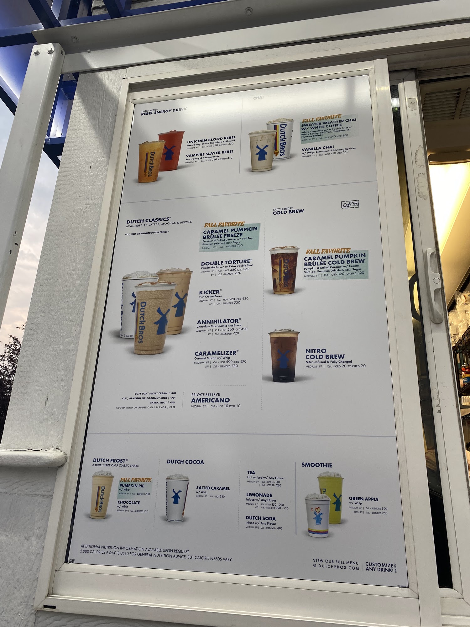 Dutch Bros Coffee Menu