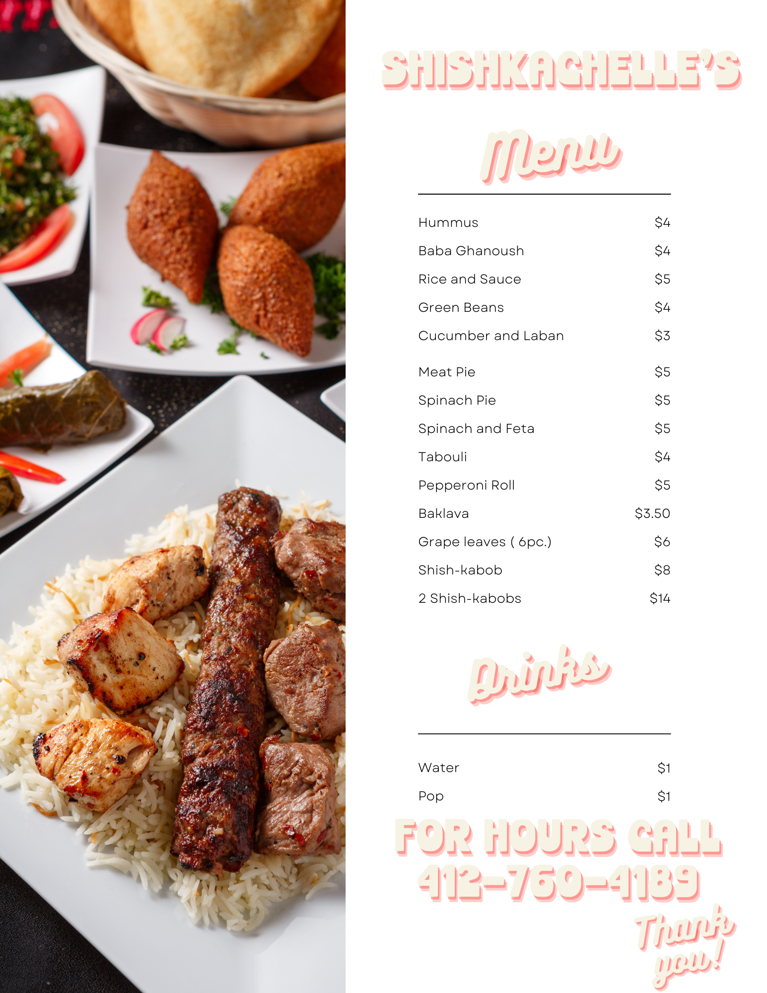 Shishka-Chelle's Menu