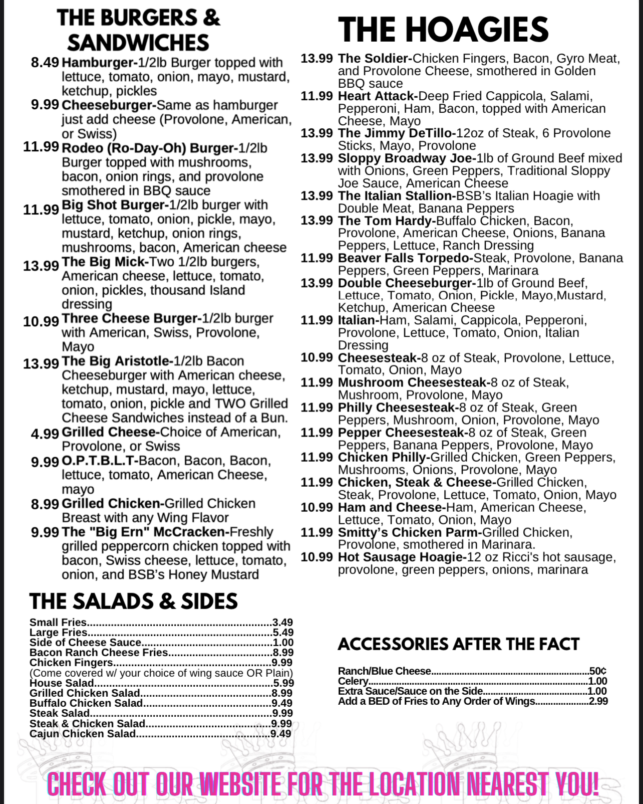 Big Shot Bob’s House of Wings - Canonsburg Menu