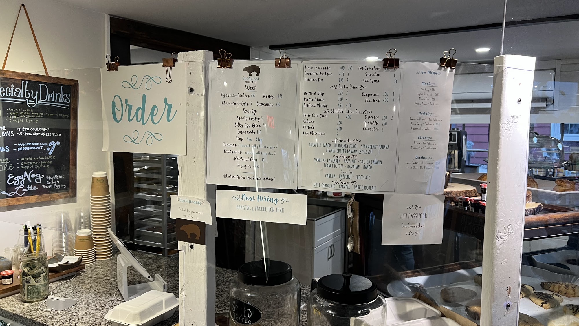 OsoSweet Bakery Cafe Menu