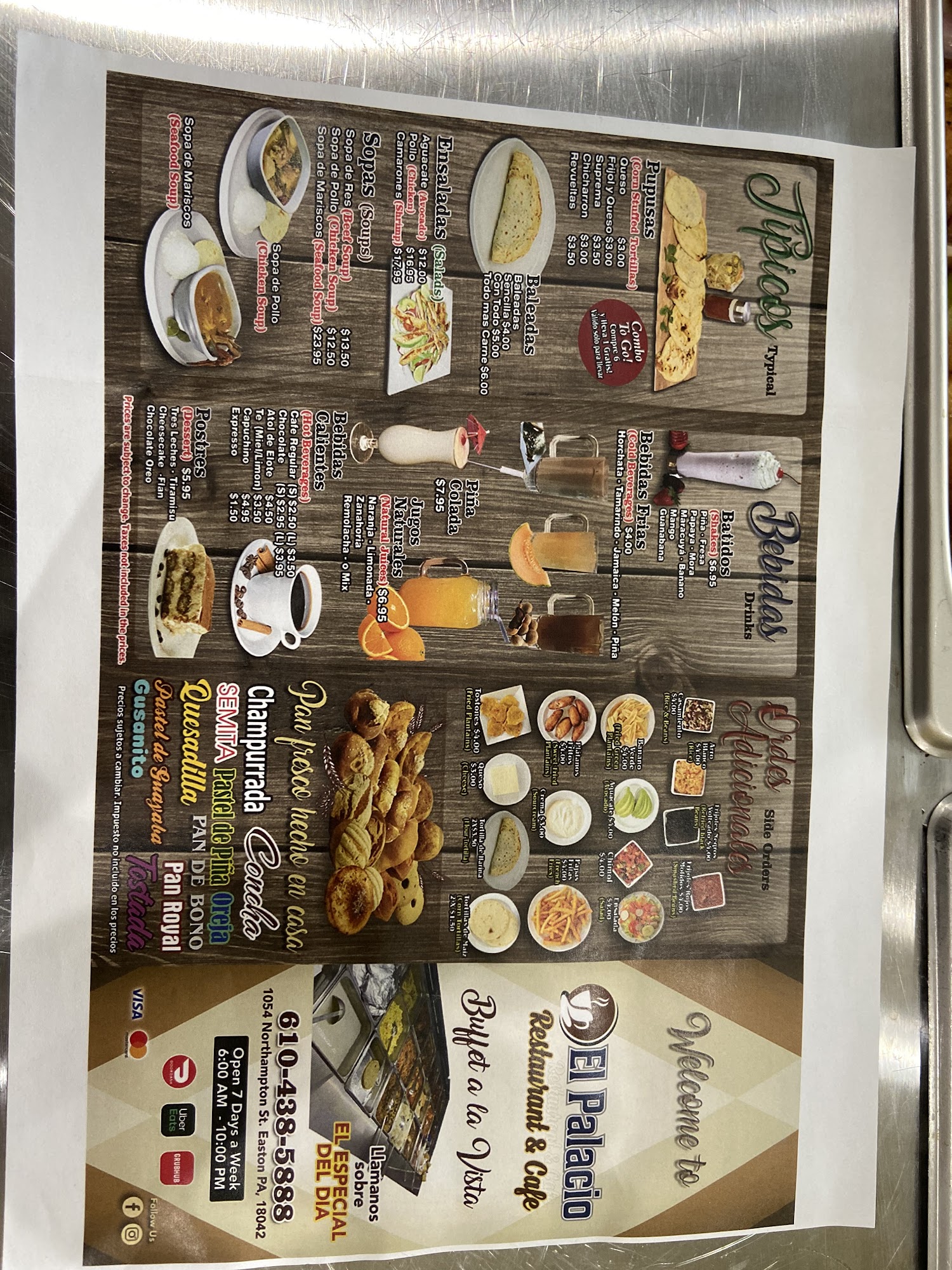 El Palacio Restaurant & Cafe Menu