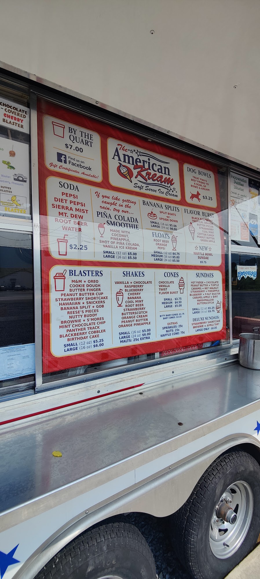 American Cream Menu