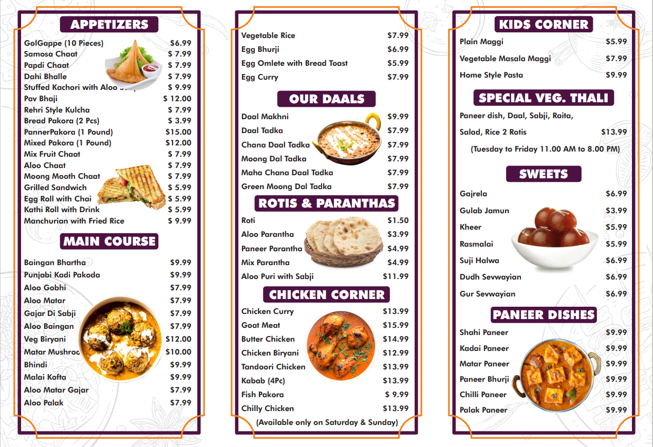 Rangla Punjab (Pind Da Swaad) Authentic Indian Cuisine Menu