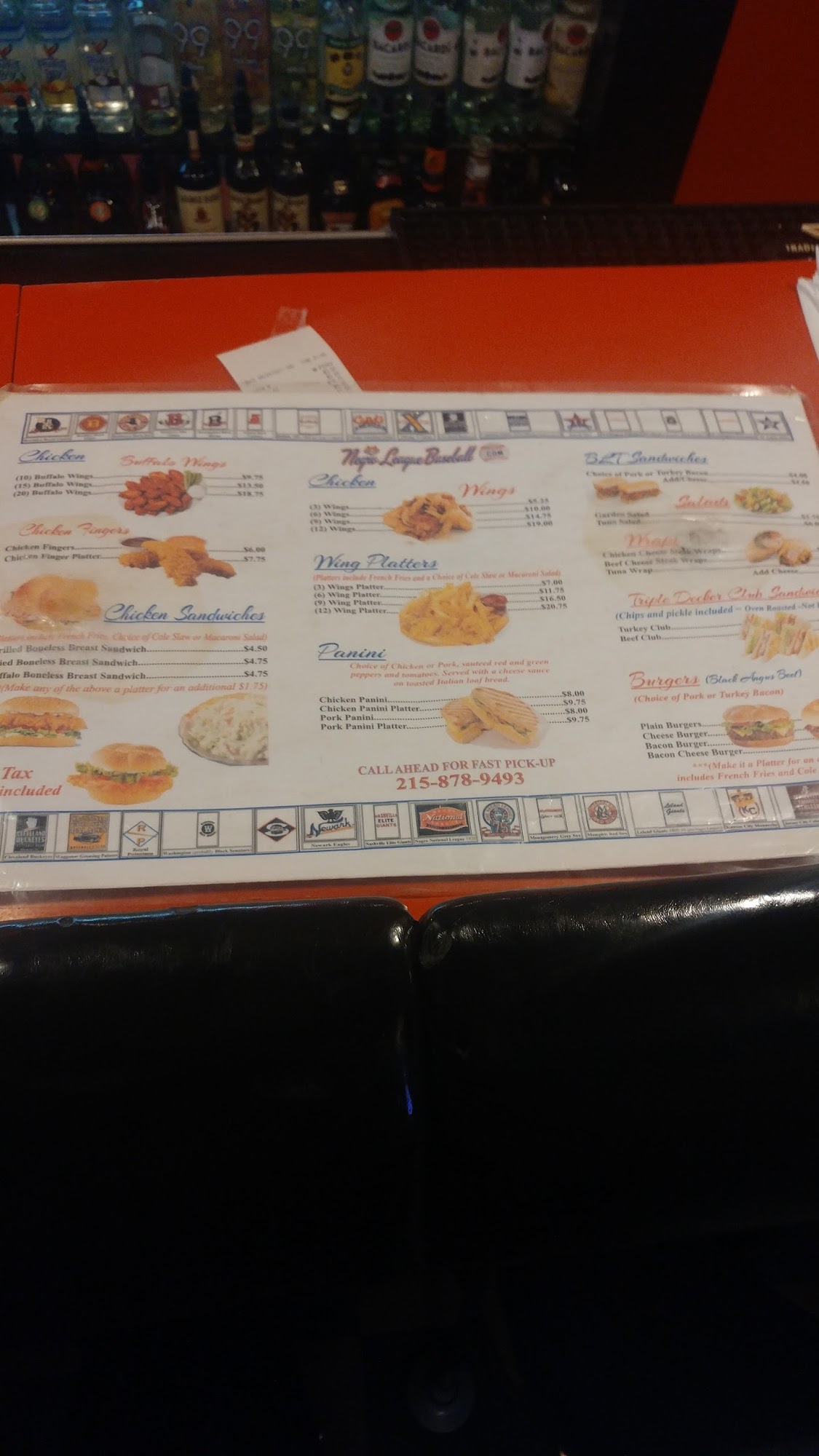 Pony Trail Lounge Menu