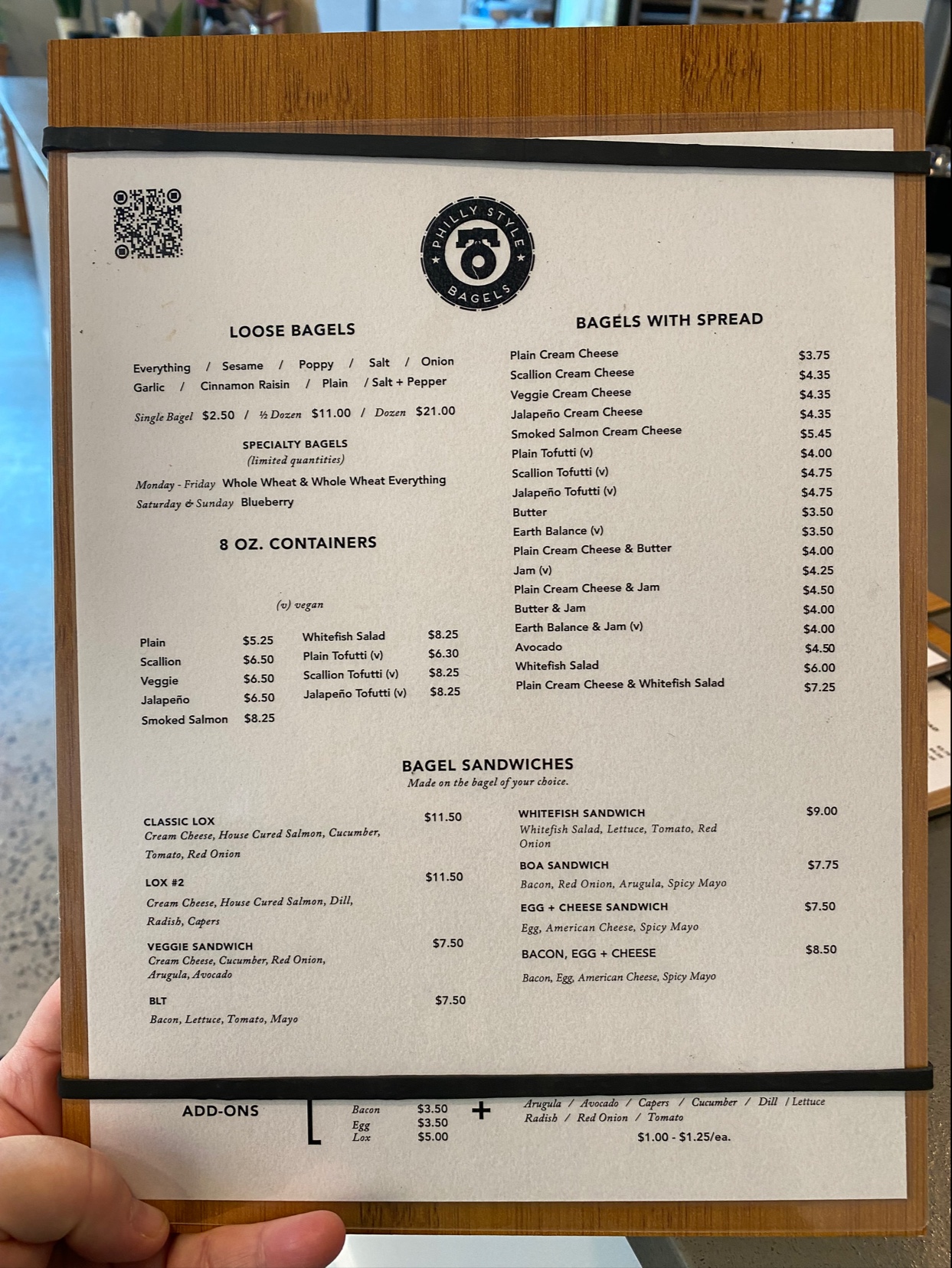 Philly Style Bagels Old City Menu