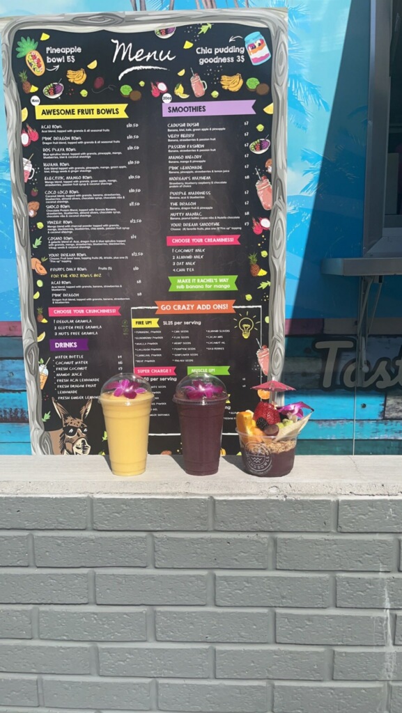 Aruba Island Bowls Cafe Menu