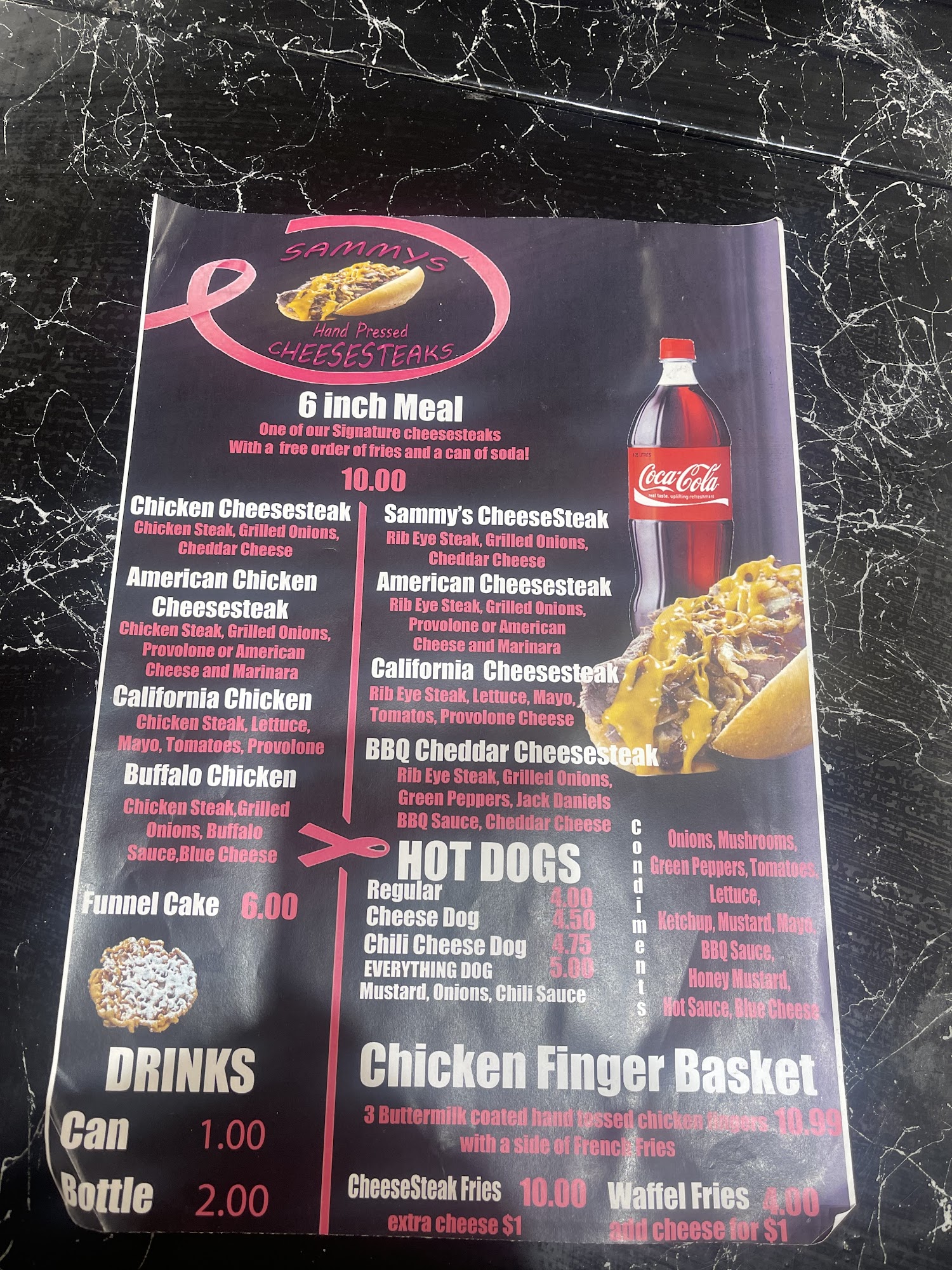 Sammy’s CheeseSteaks Menu