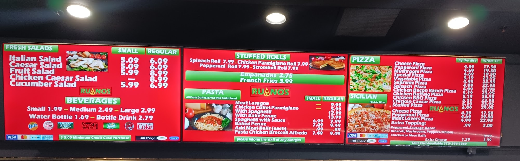 Ruano's Pizza & Pasta Menu
