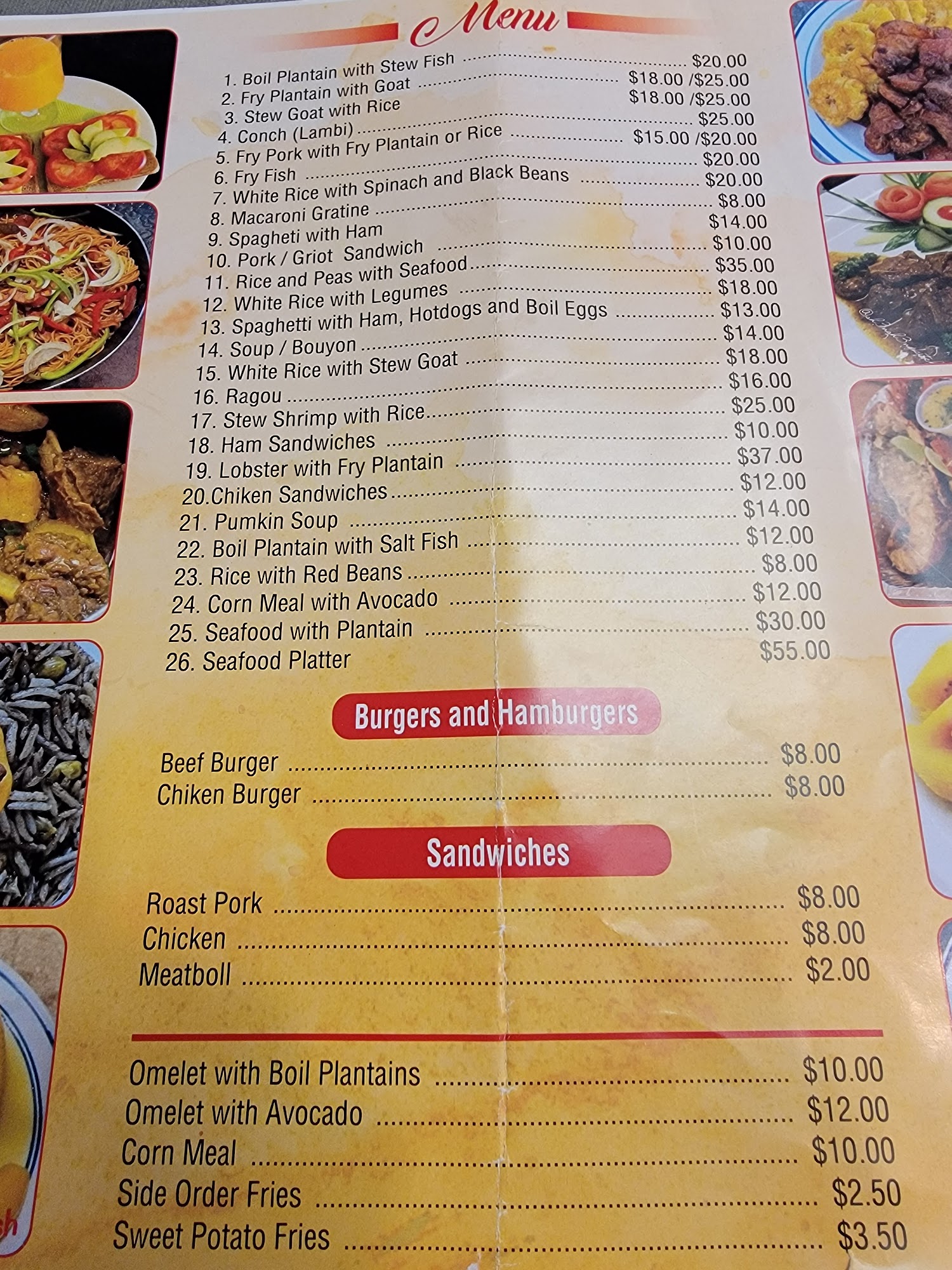 Mandy’s Kitchen Menu