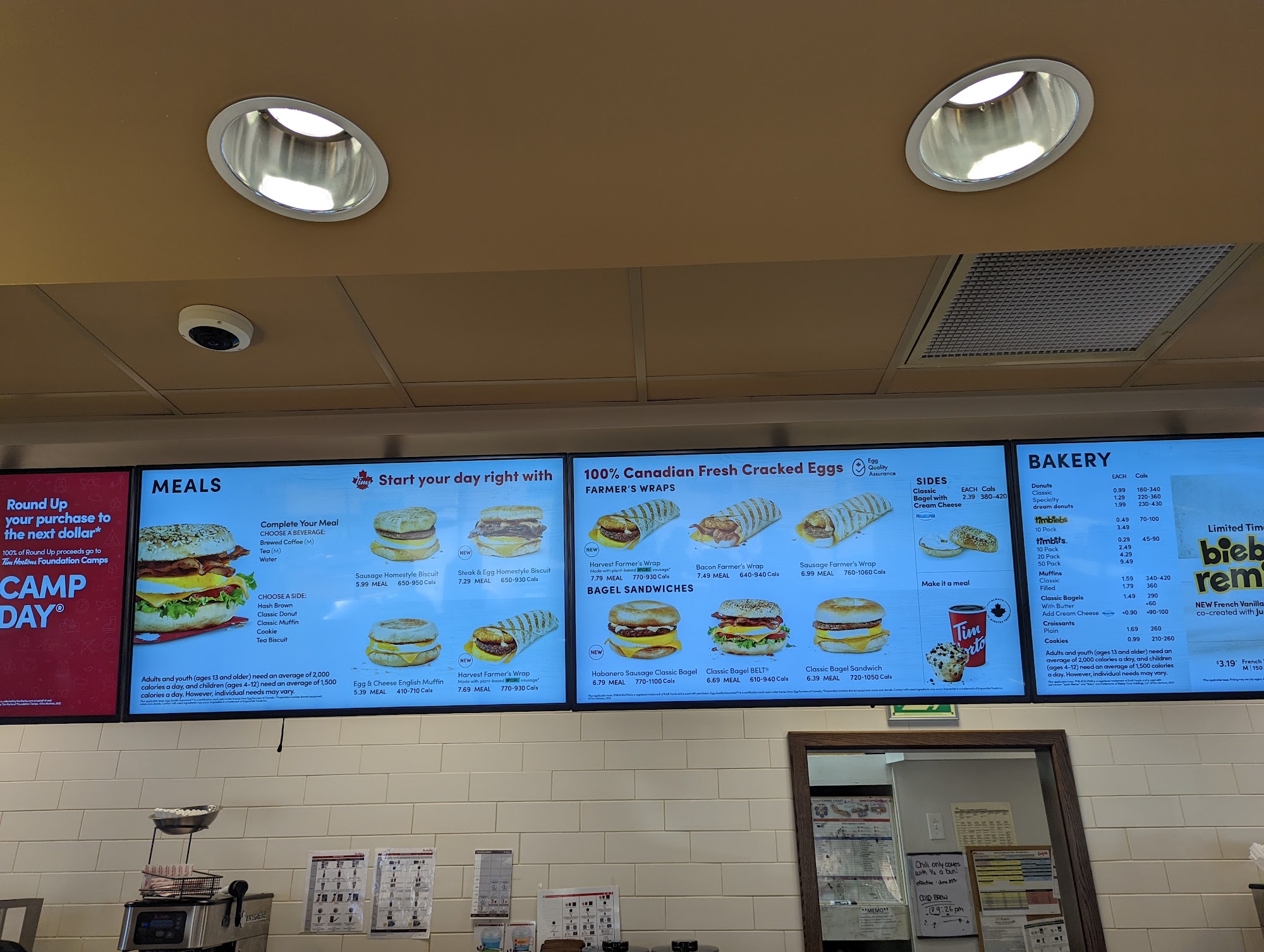 Tim Hortons Menu