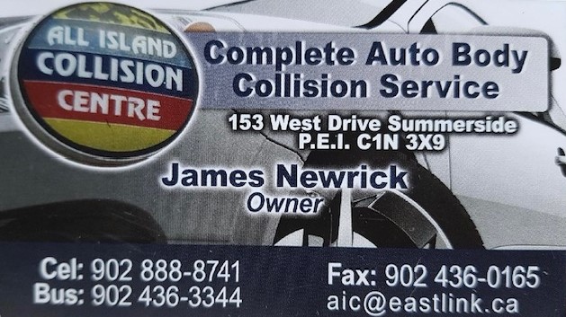 All Island Collision Inc 153 West Dr, Summerside Prince Edward Island C1N 4J8