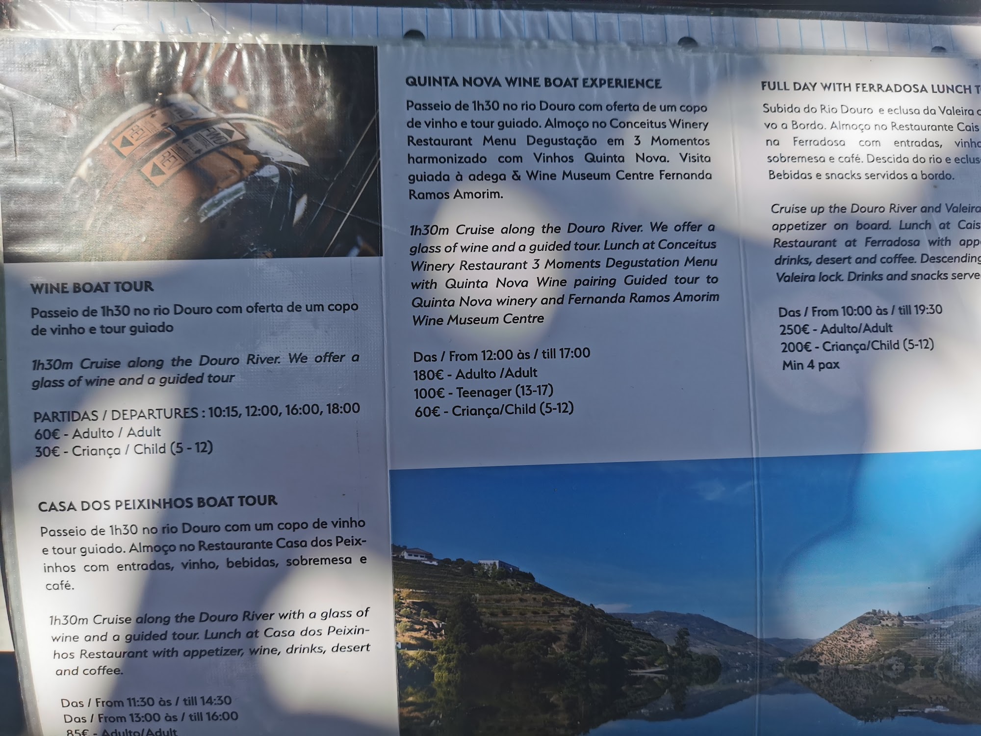 Casa dos Peixinhos Menu