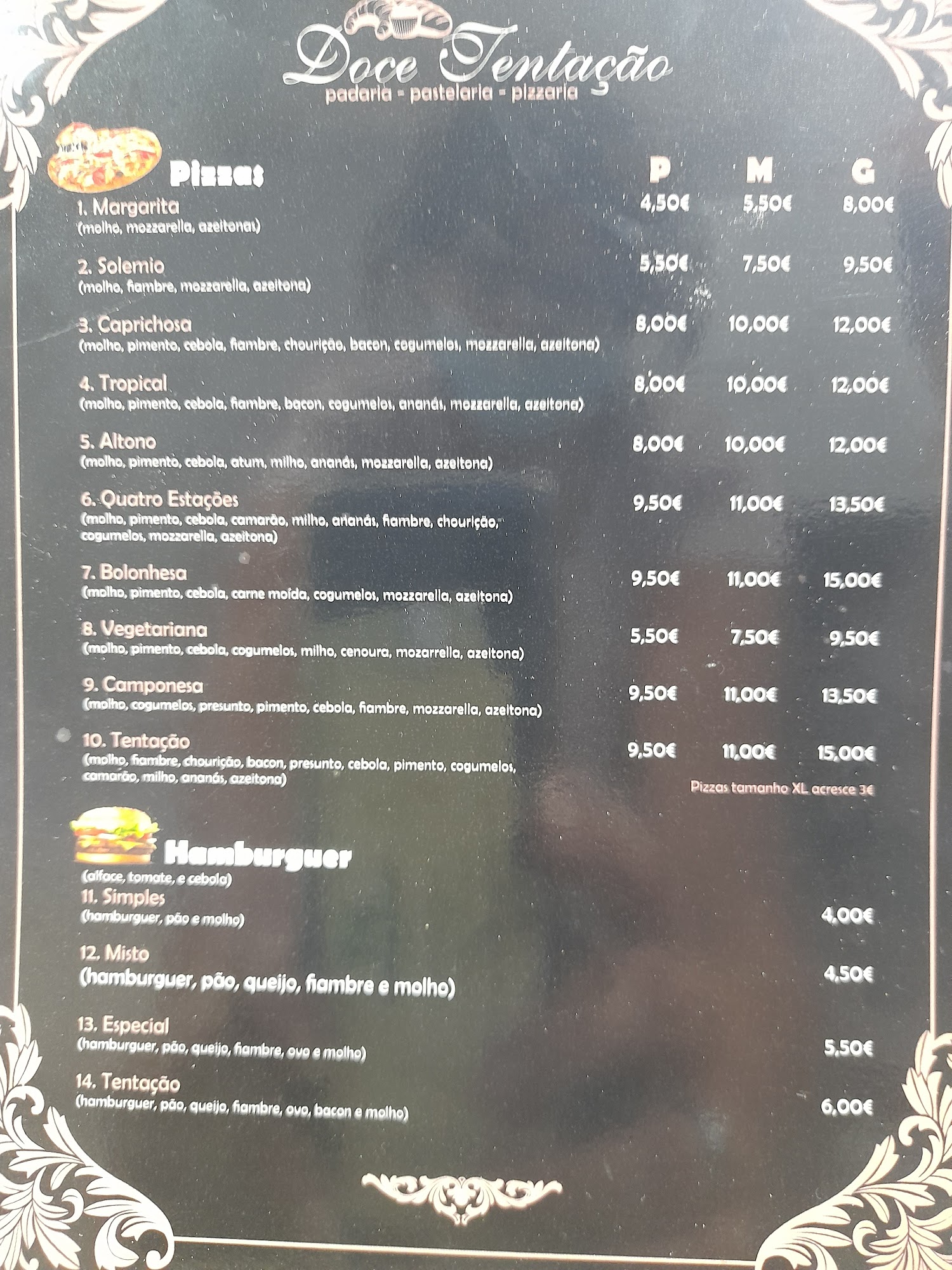 Pastelaria e Padaria Cininha (Padaria pastelaria Doce Tentação) Menu