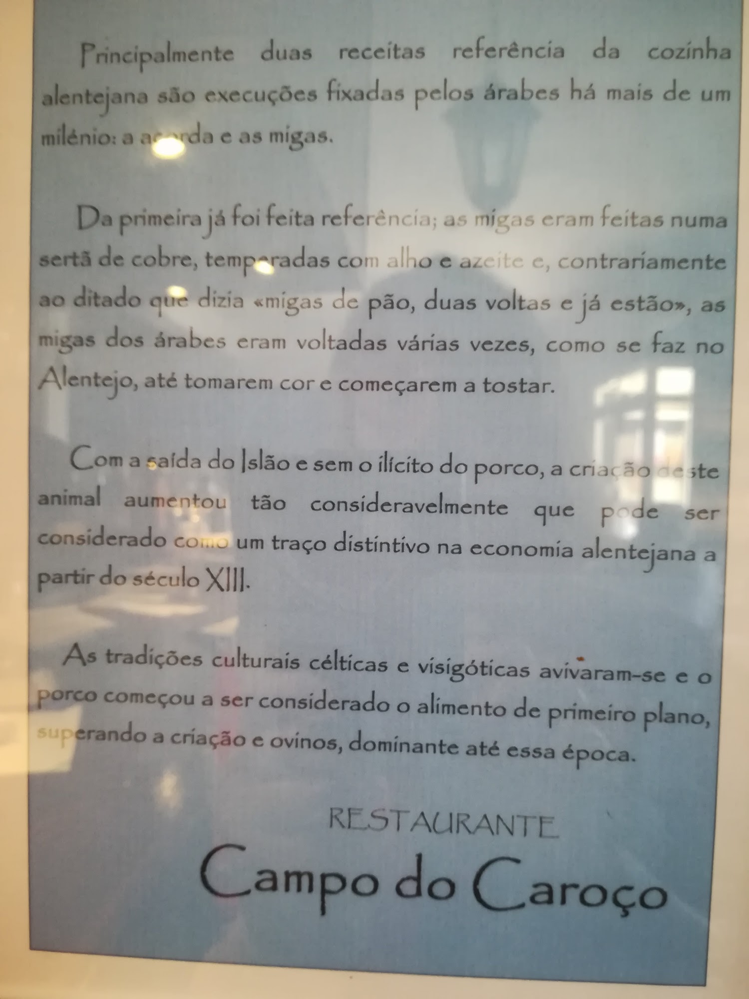 Sabor Alentejano Menu