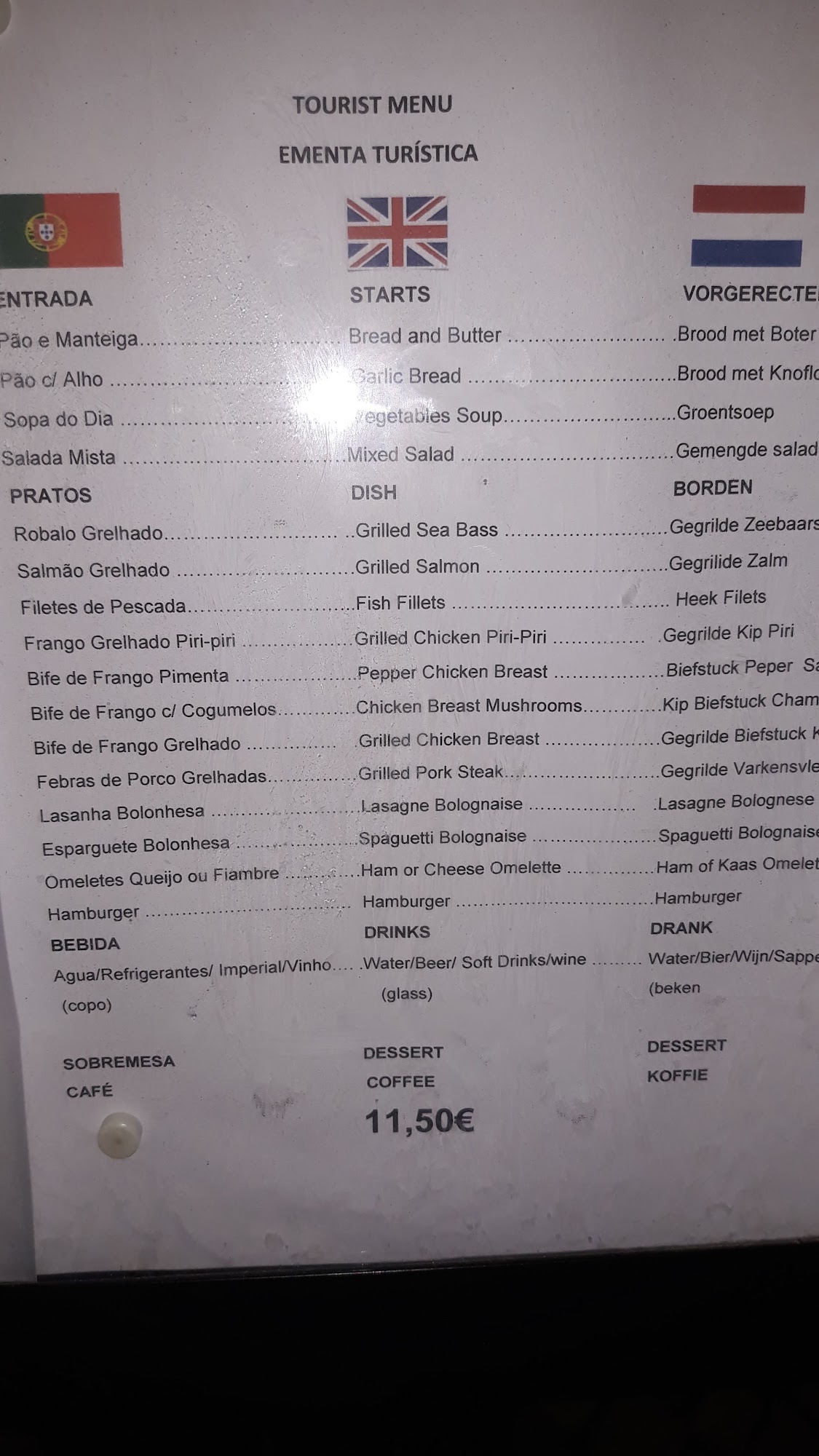 Caravela (Restaurante Caravela) Menu