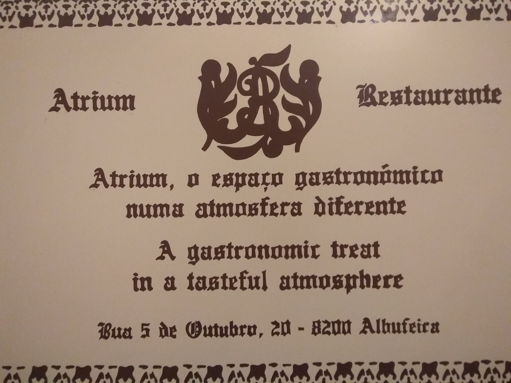 Atrium Menu