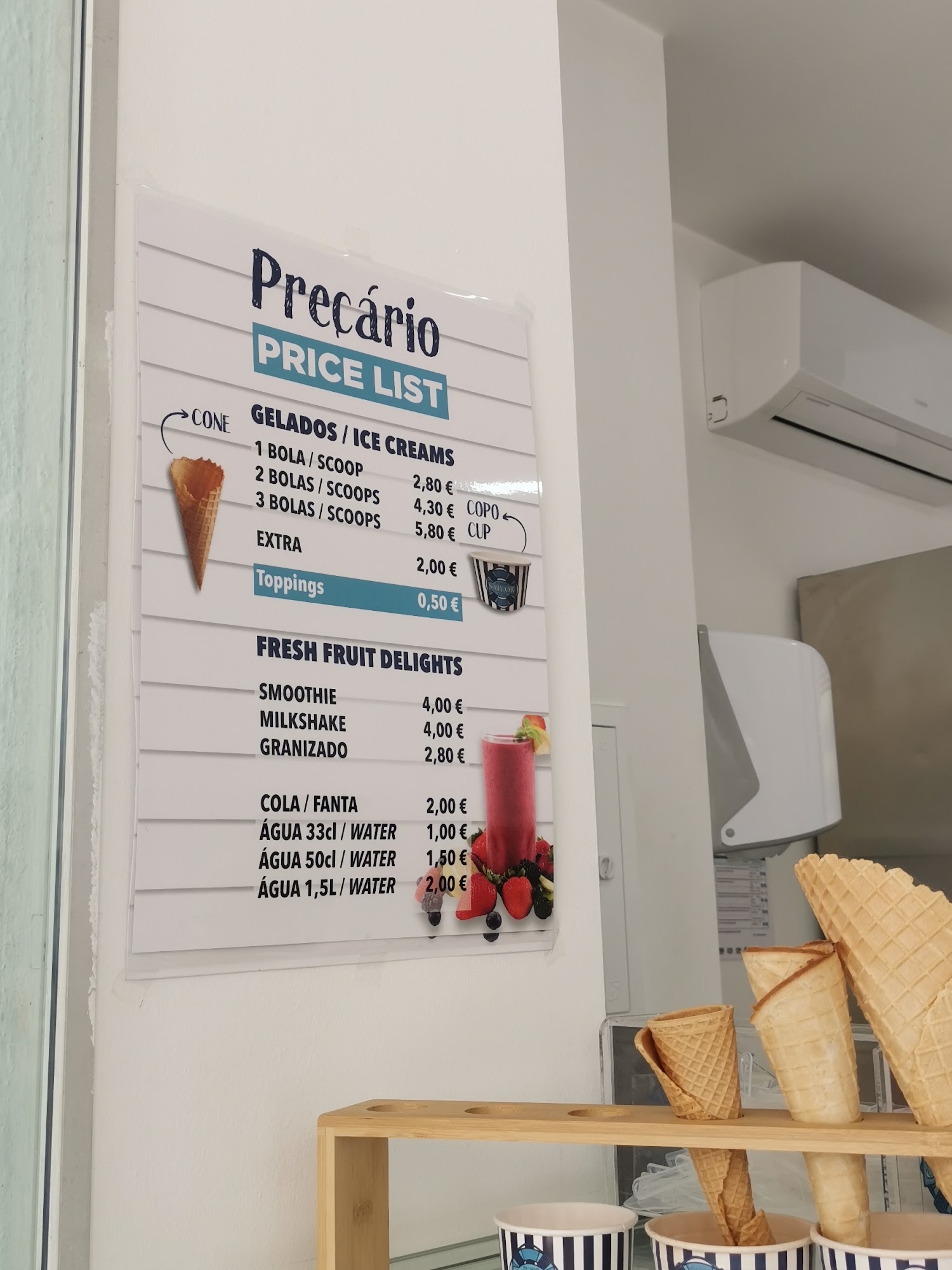 Sailor Ice Cream Menu