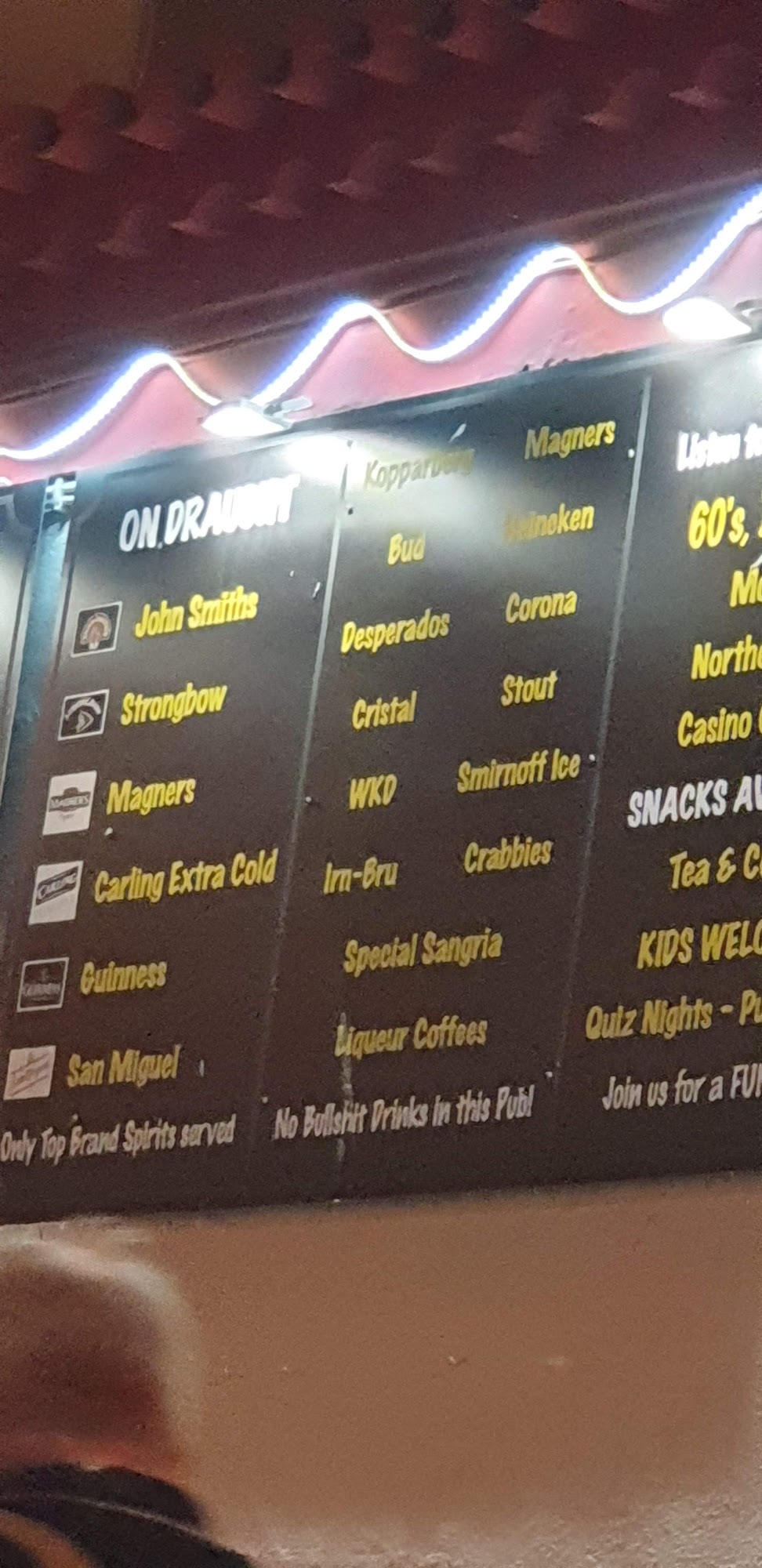 The Geordie Viking Menu