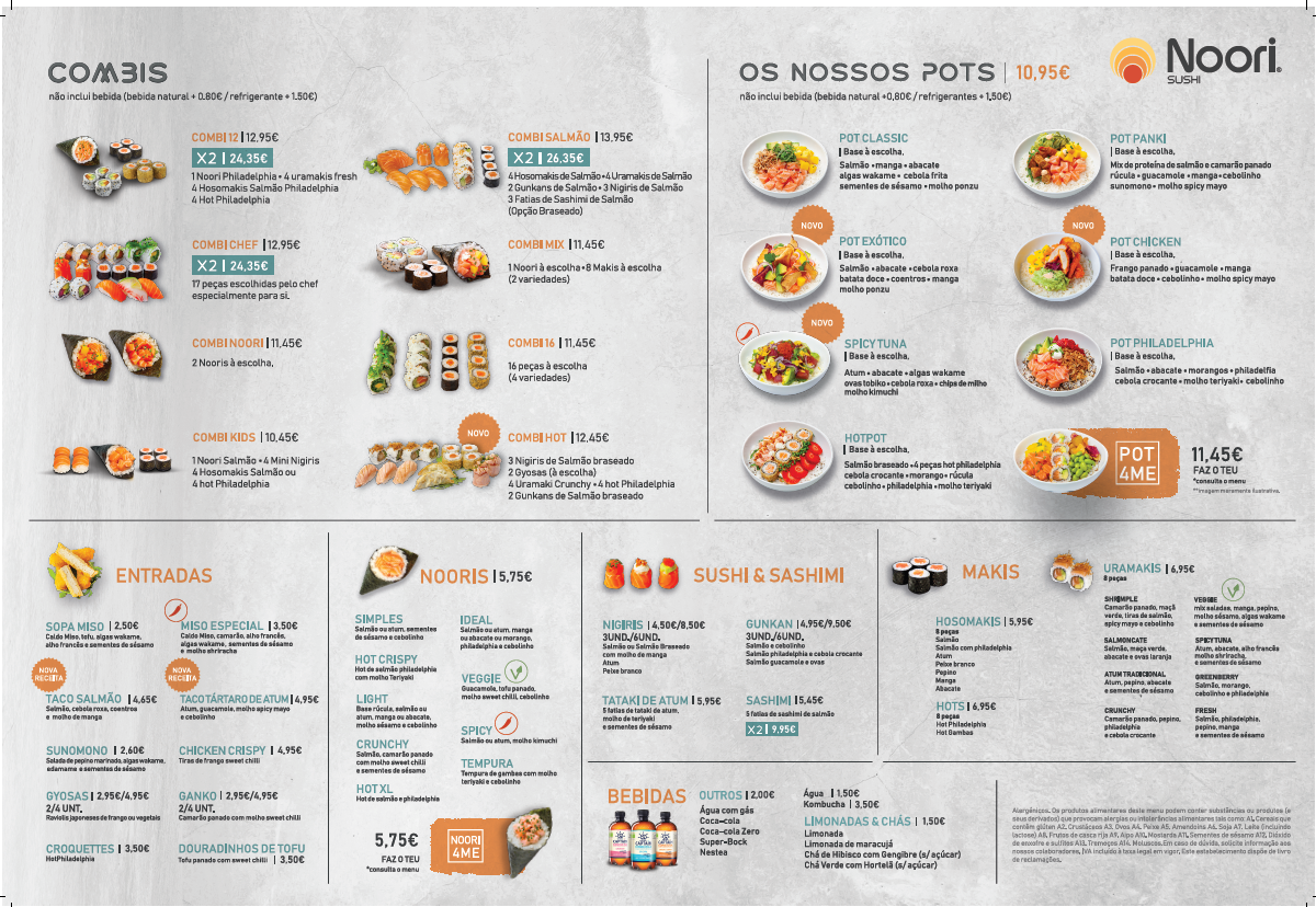 sushi noori Menu