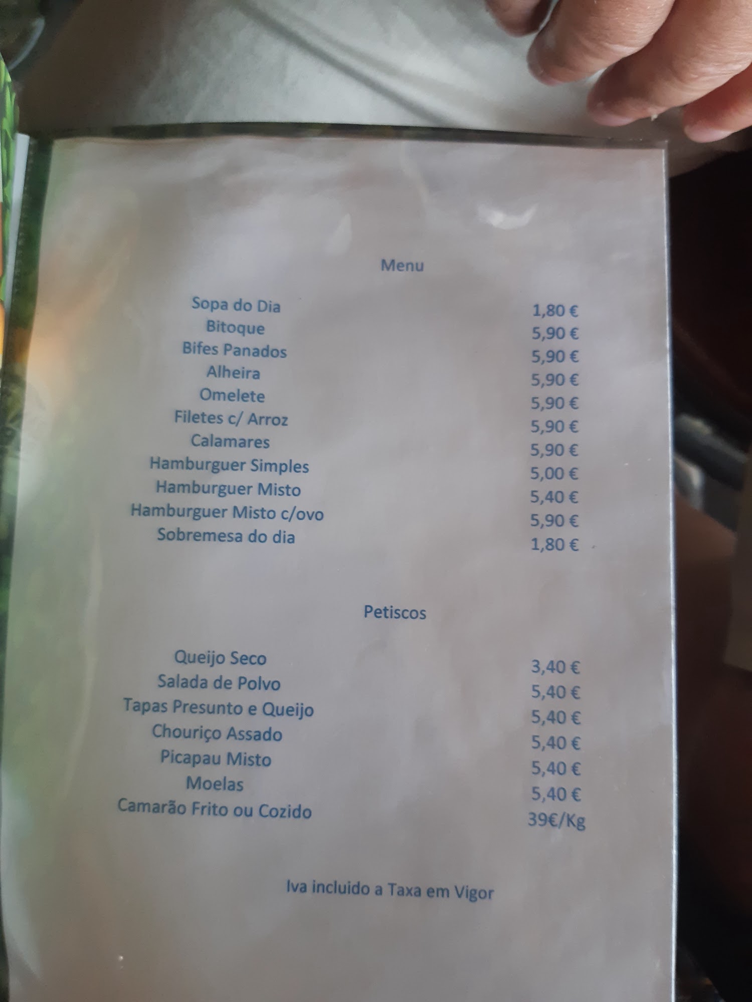 Cafe Caracol Menu
