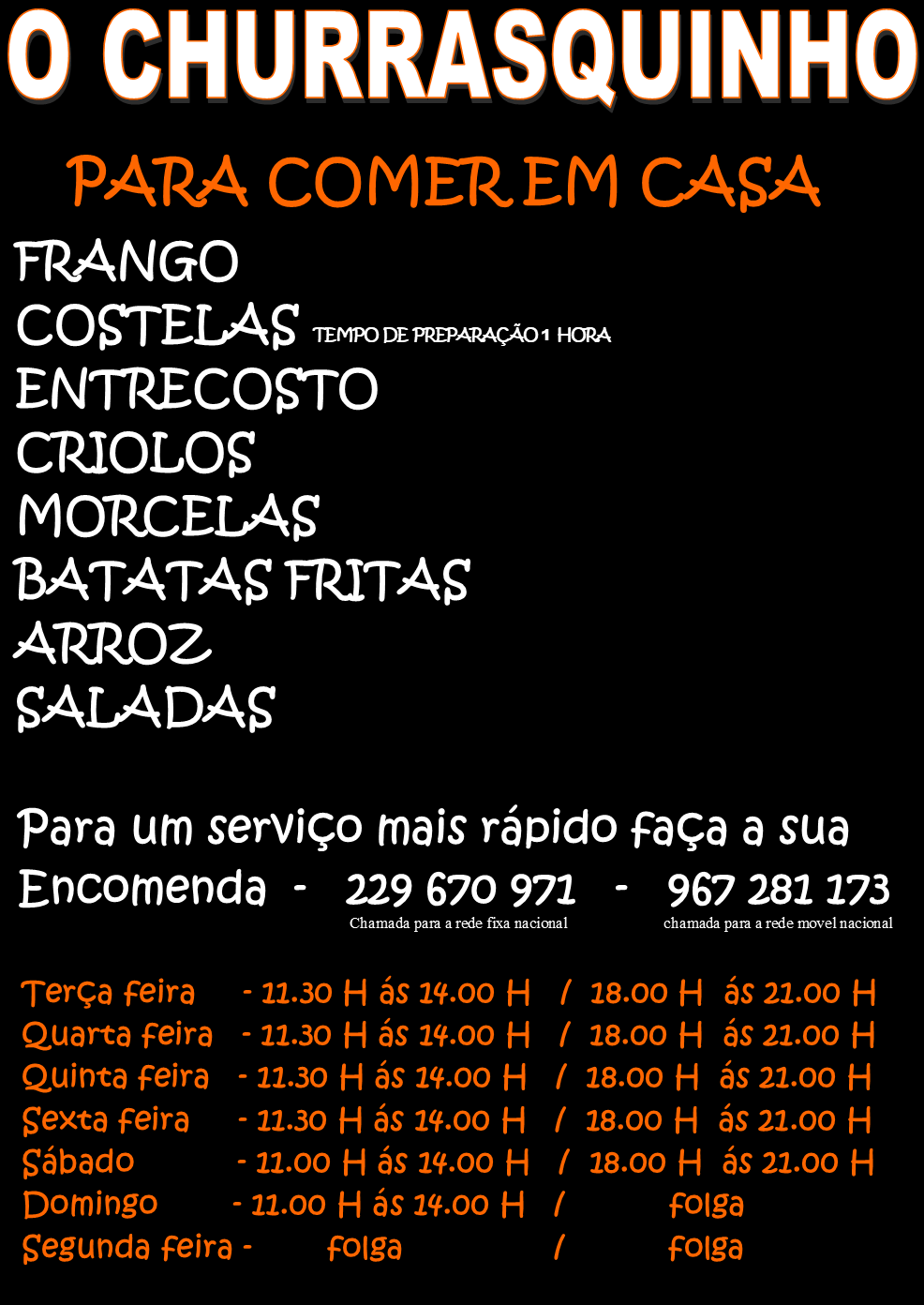 O Churrasquinho Menu