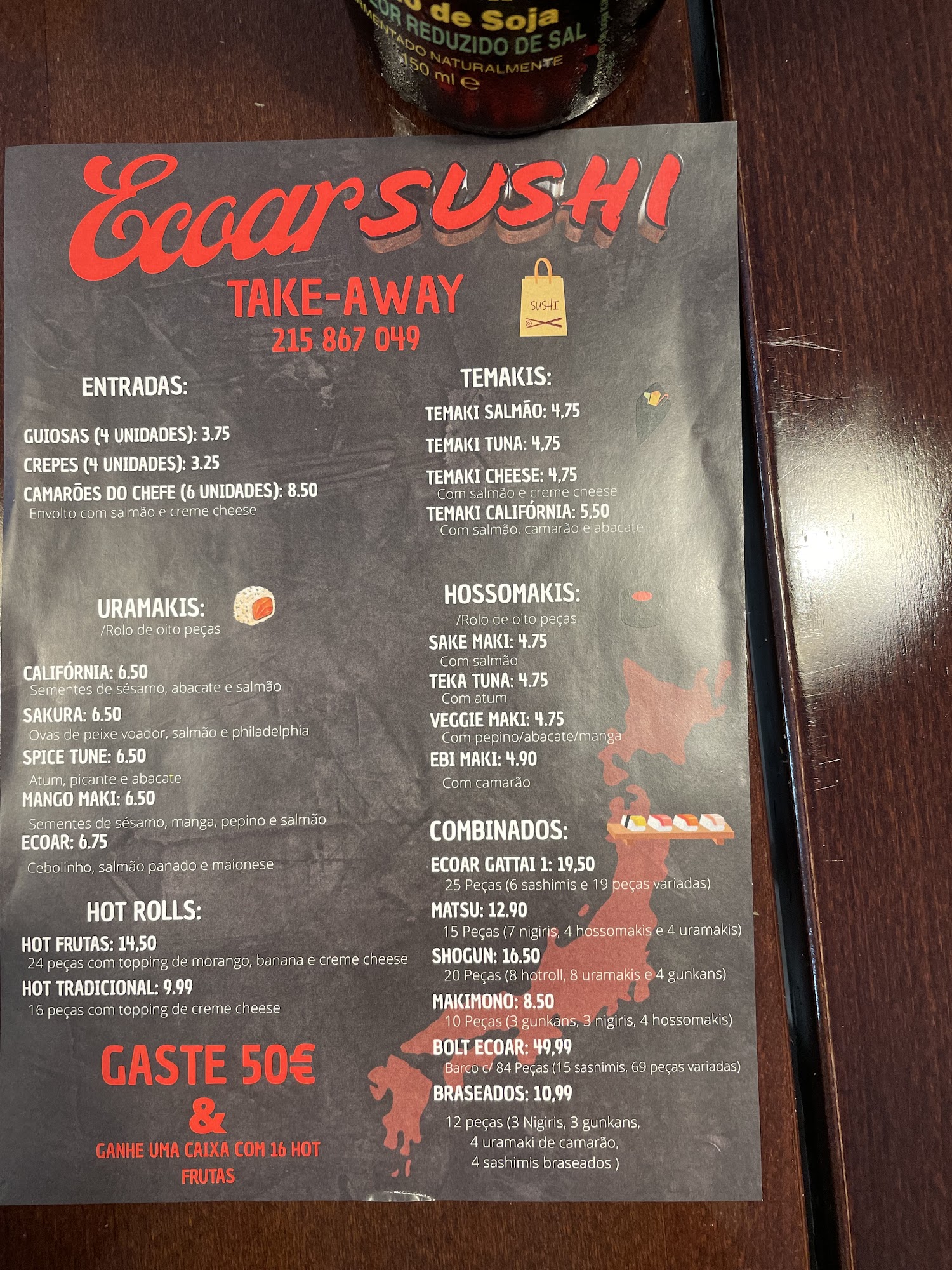 Ecoar Sushi Menu