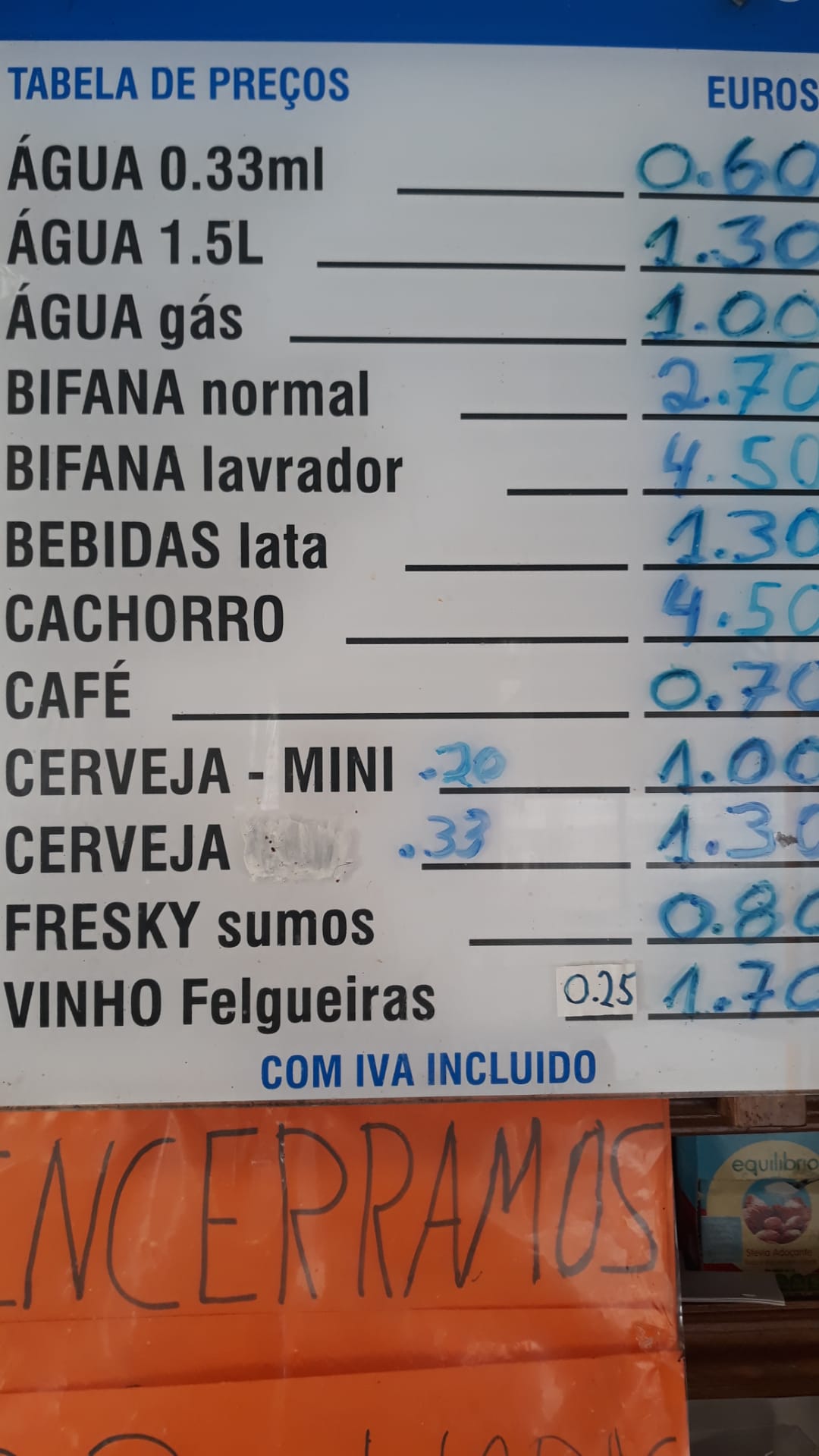 Bar Toca do Coelho Menu