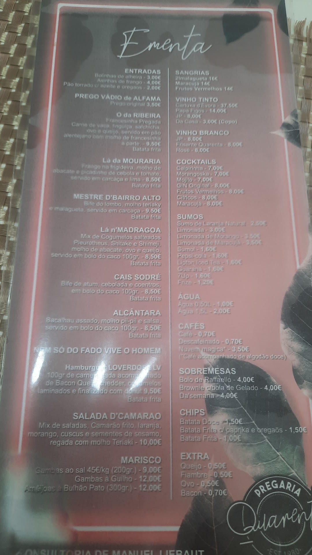 NU Prego Menu