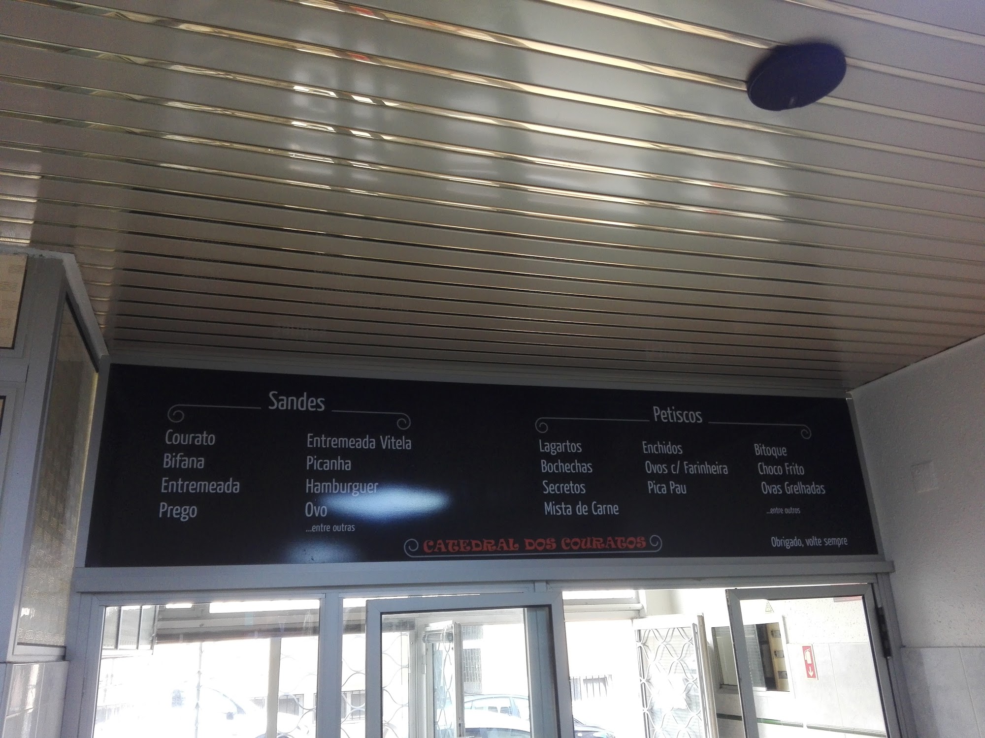 Catedral dos Couratos Menu