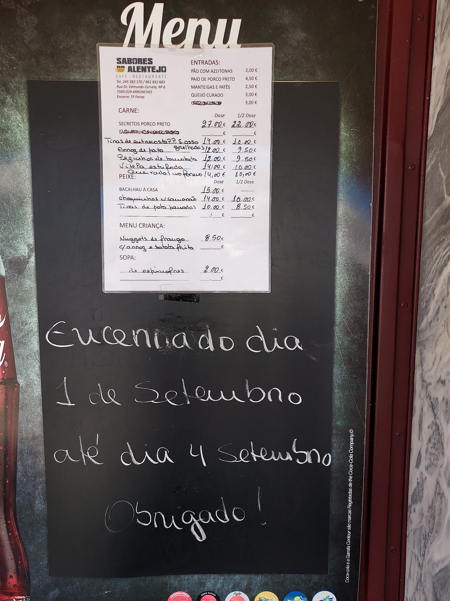 Sabores do Alentejo Menu