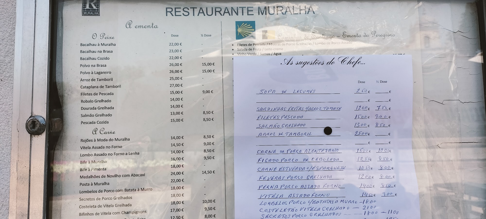 Restaurante Muralha Menu