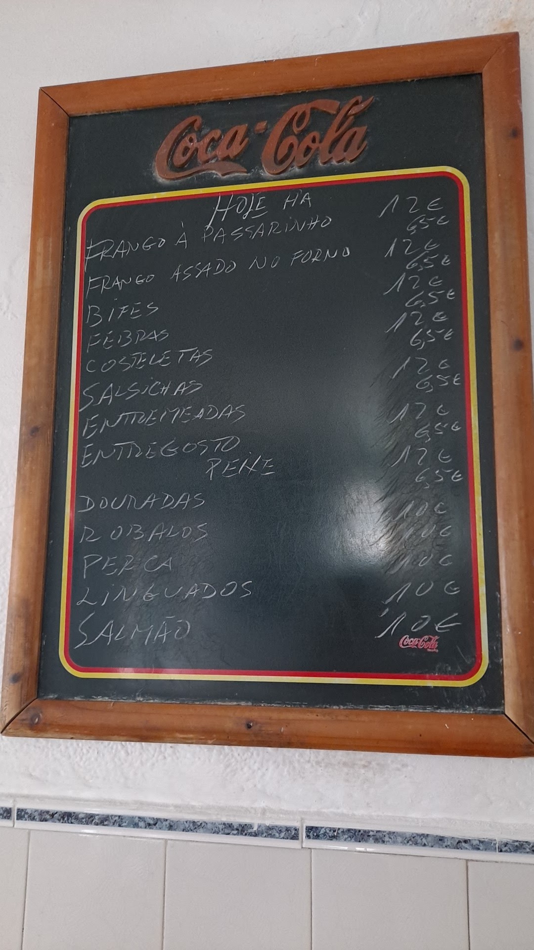 Cantinho da Paiva Menu