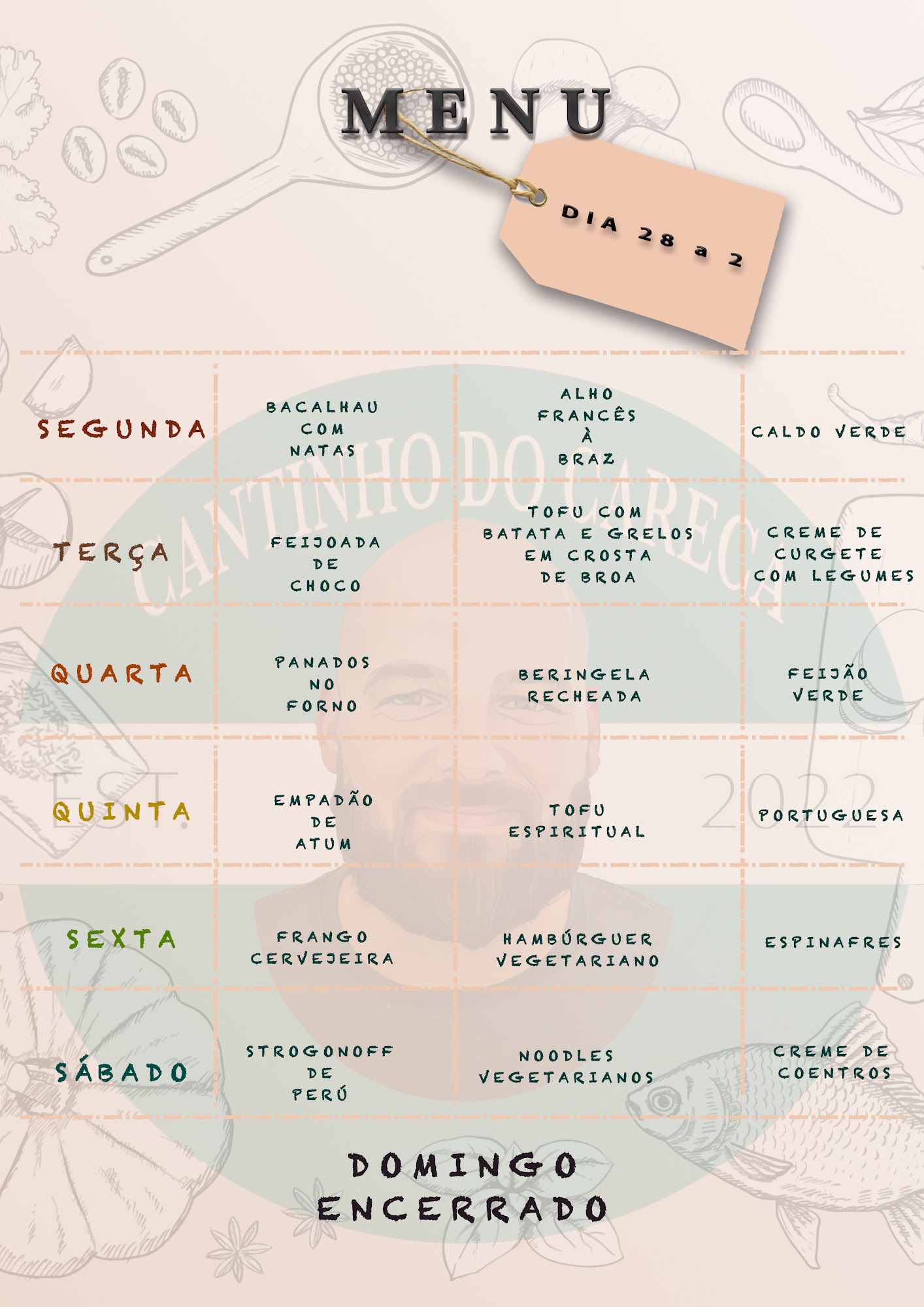 Cantinho do Careca Menu