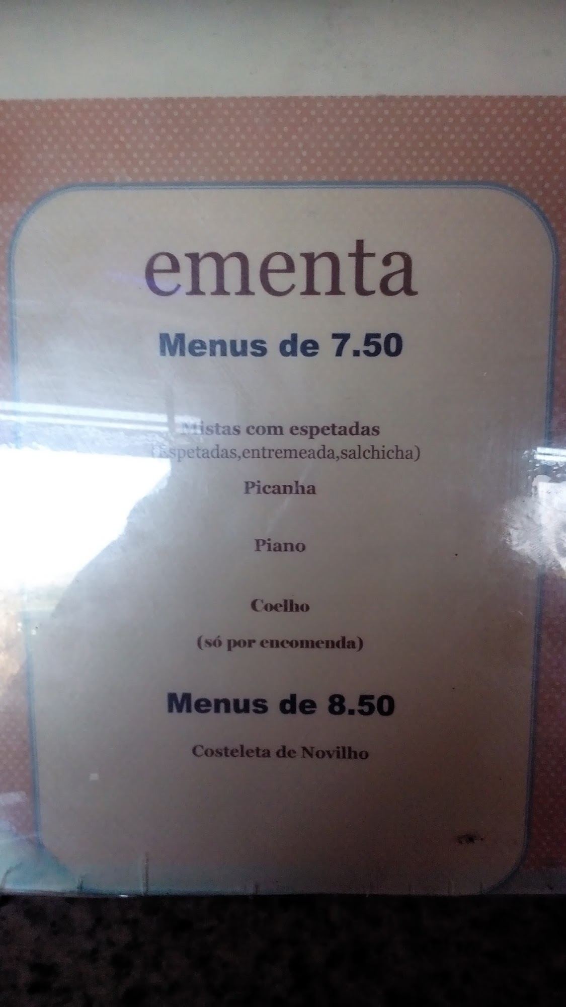 Churrasco do Pai Menu