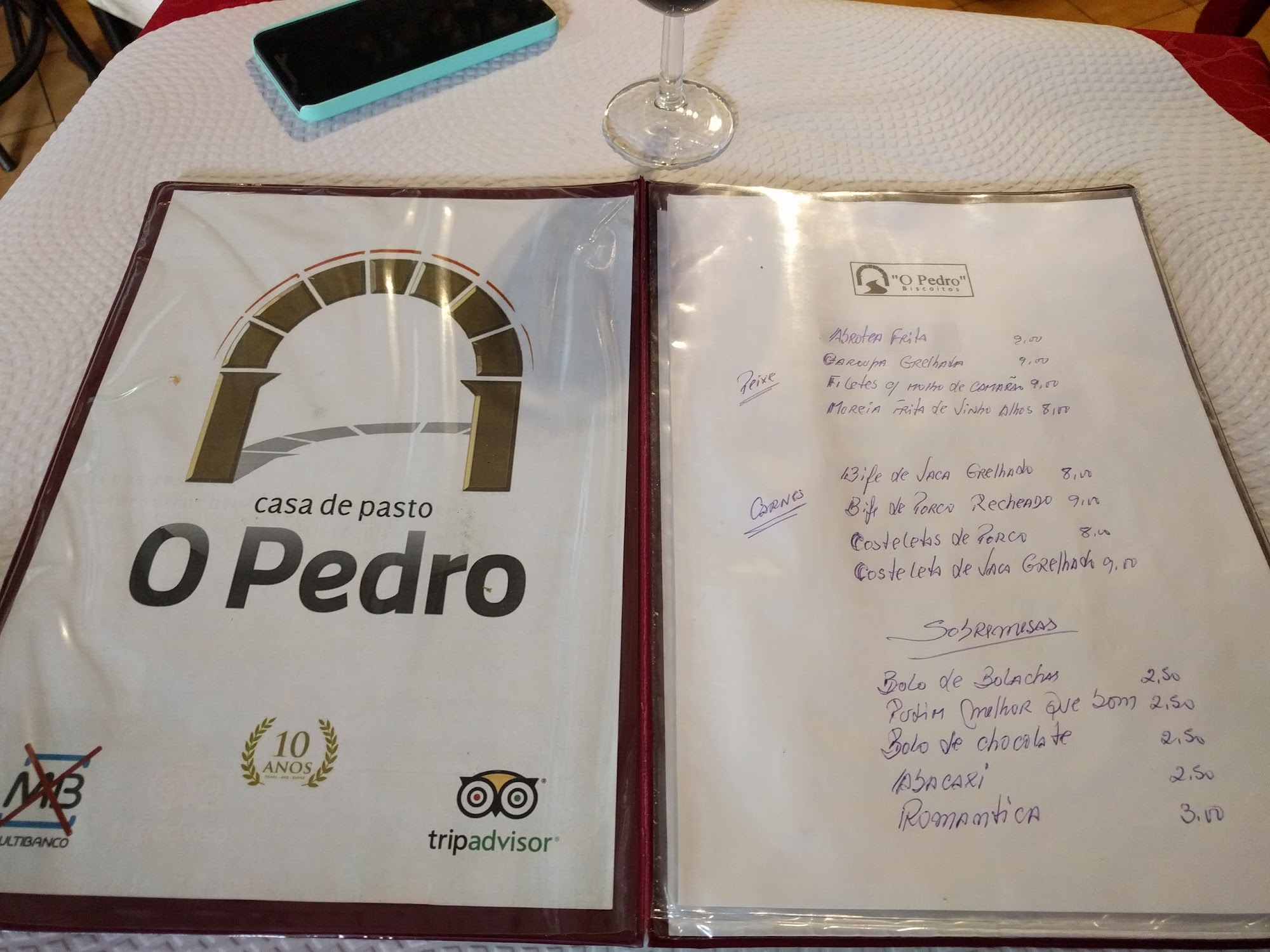 Casa de Pasto O Pedro Menu