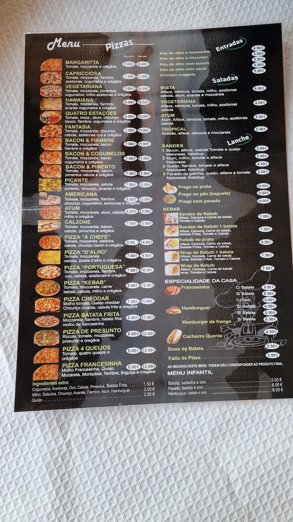 Pizzaria Cruz Menu