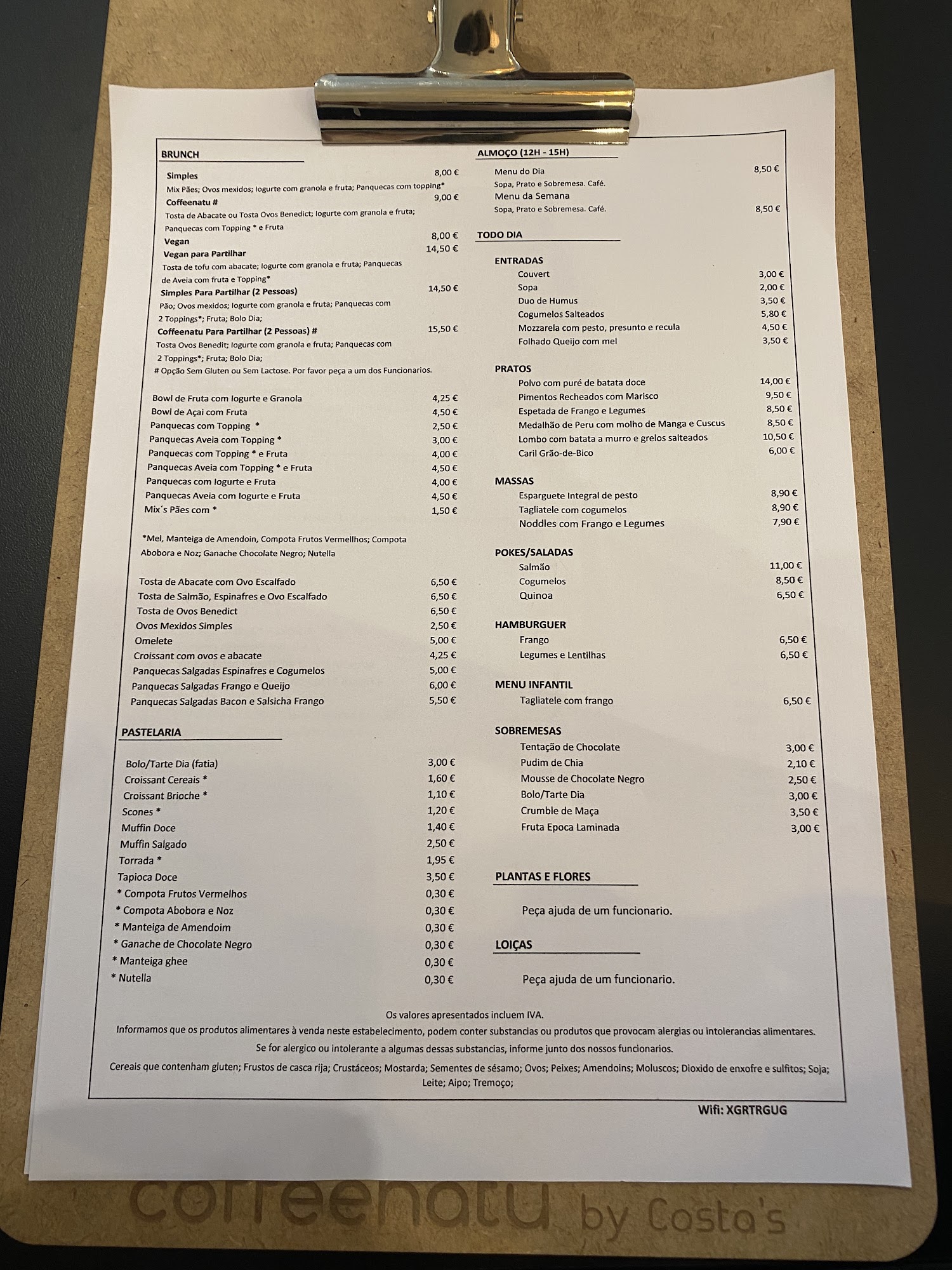 coffeenatu by Costa's Menu