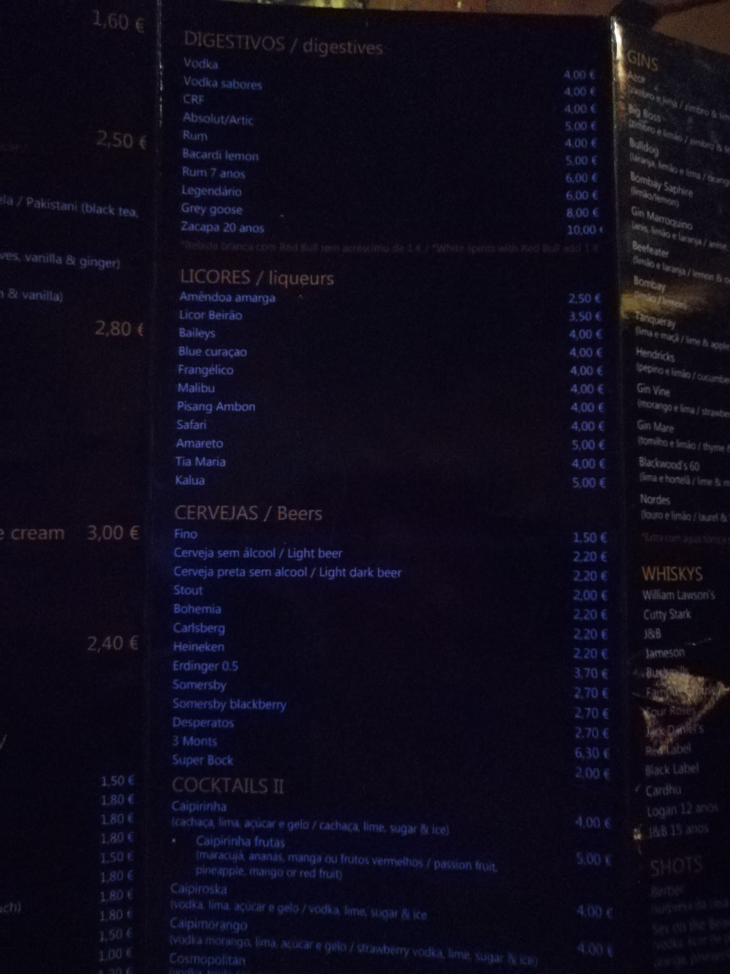 Berber Shisha Café Marroquino Menu