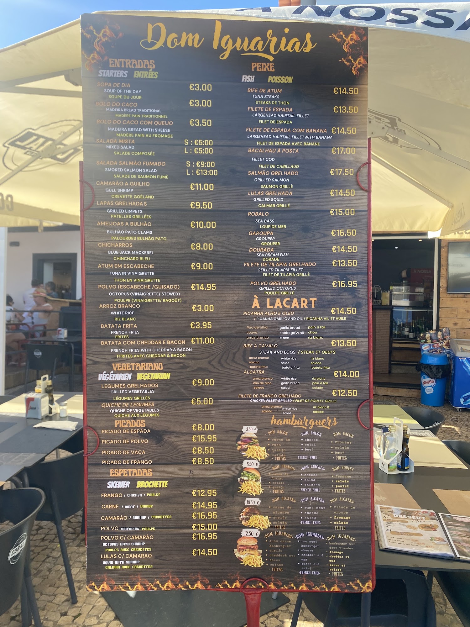 DOM IGUARIAS RESTAURANT E BAR Menu