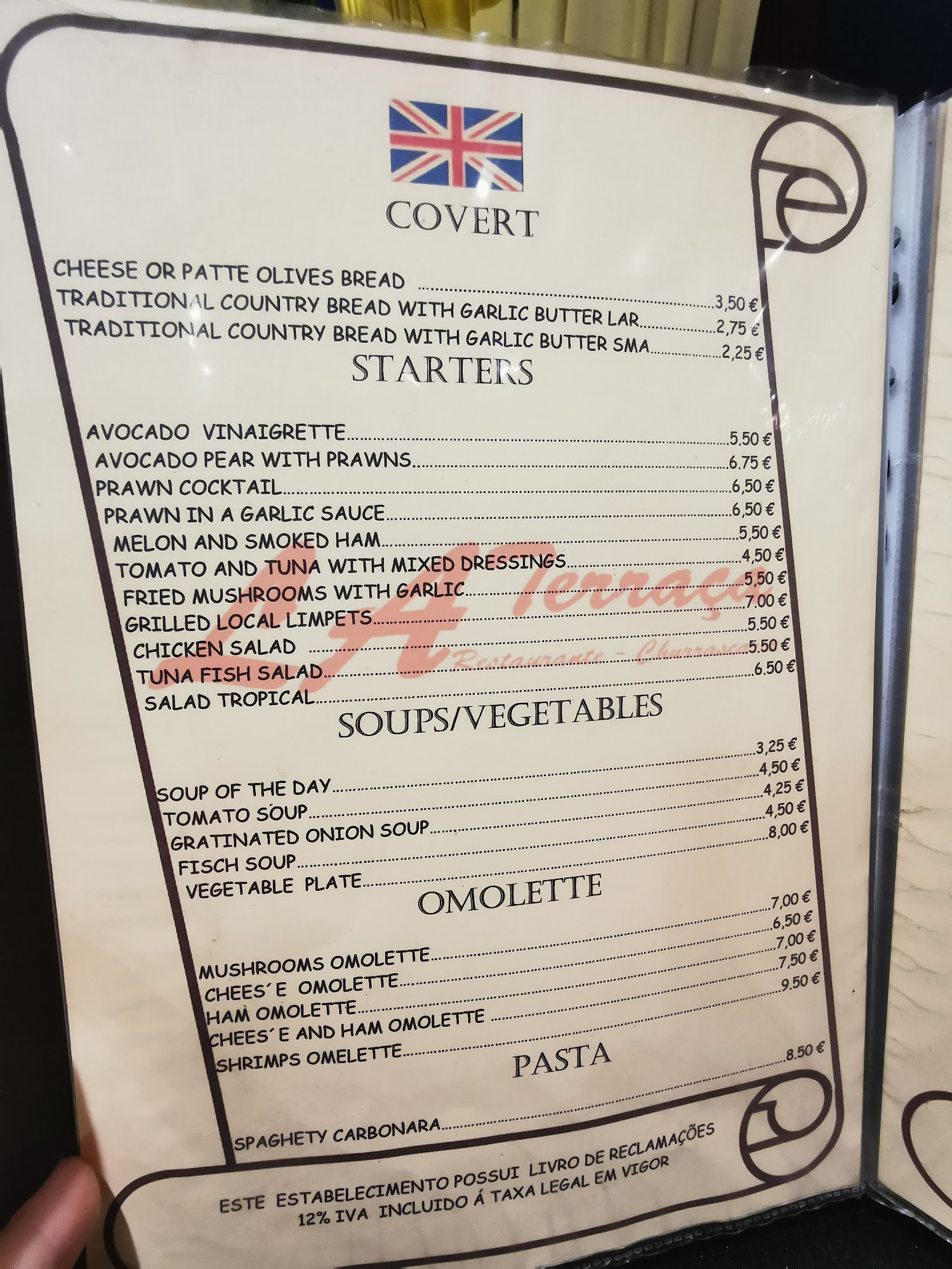 La Terraça Menu