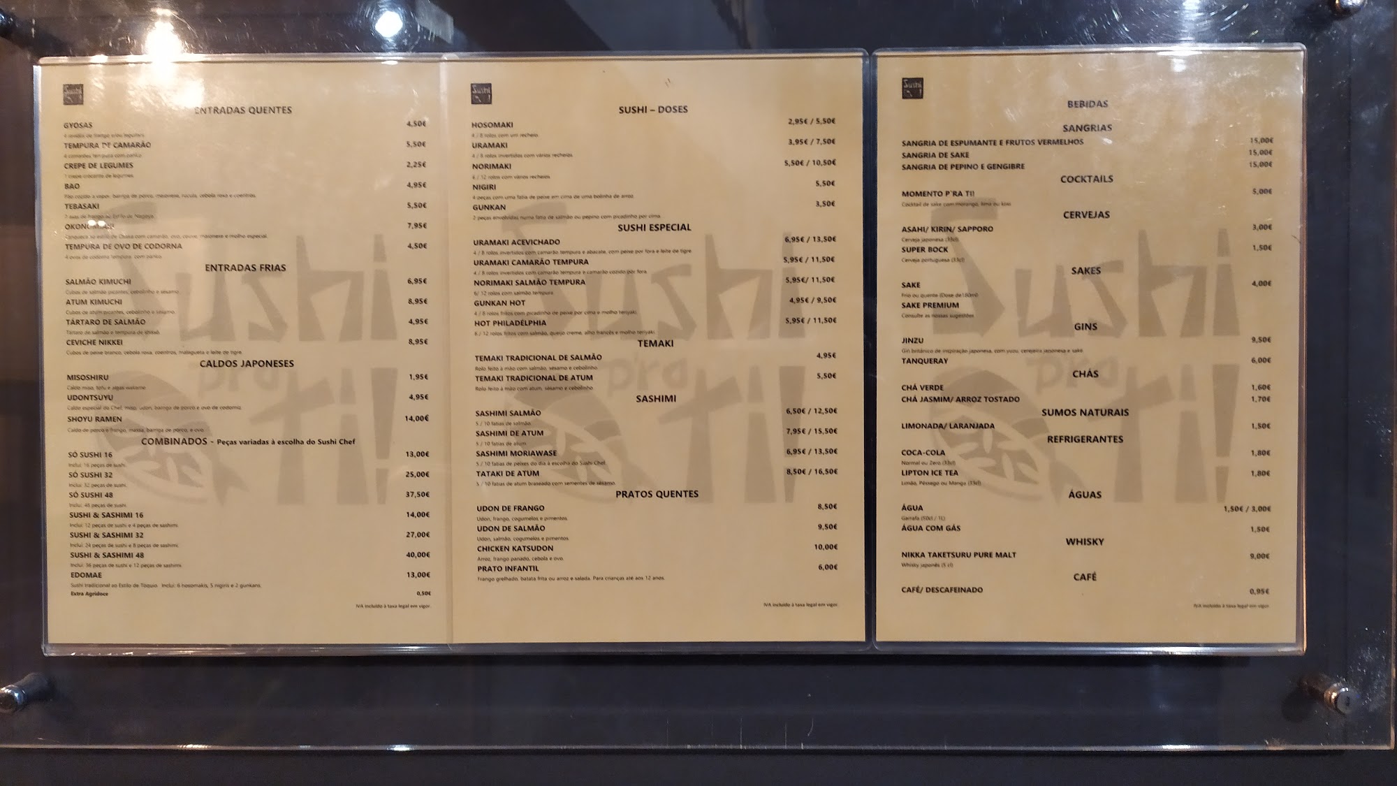 Sushi pr'a ti Menu